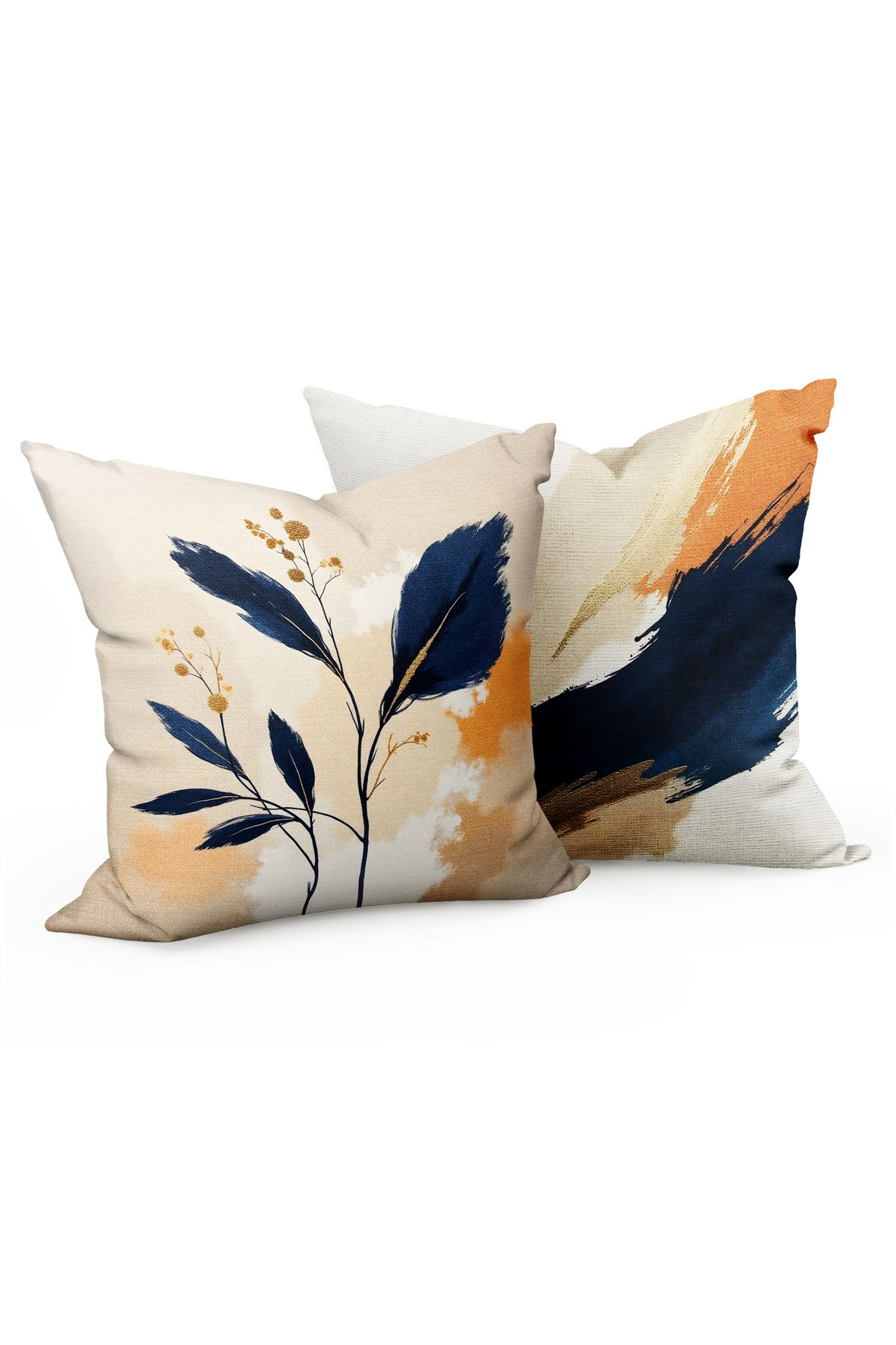 CANİLA-Modern Reversible Throw Pillow Cover with Mimimal Pattern. Digital Printed Summer Balcony Cushion. 5