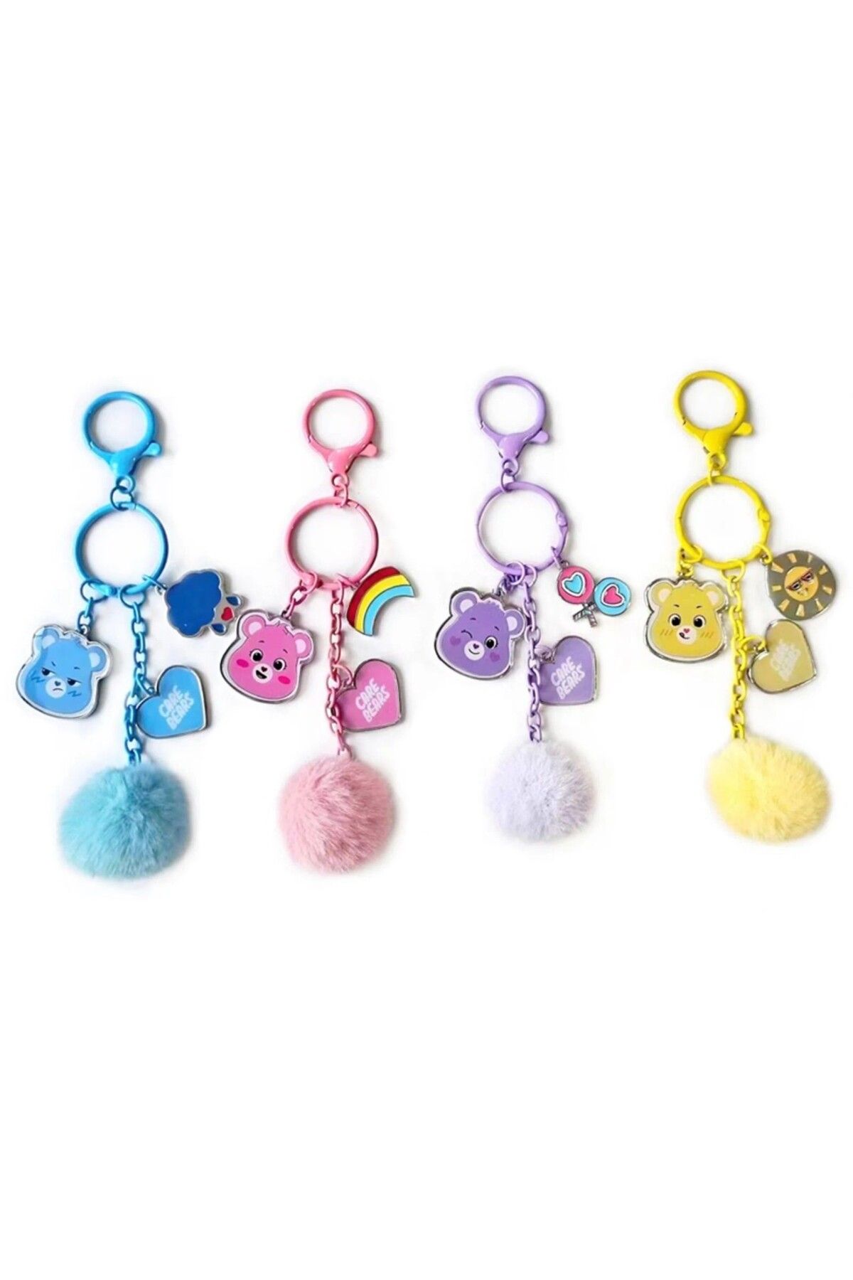 Miniso Care Bears Lisanslı Pofuduk Toplu Metal Anahtarlık