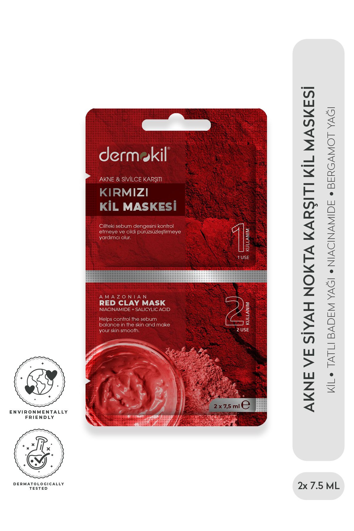 Dermokil-Red Clay Mask (and Anti) 2 X 7.5 ml 1