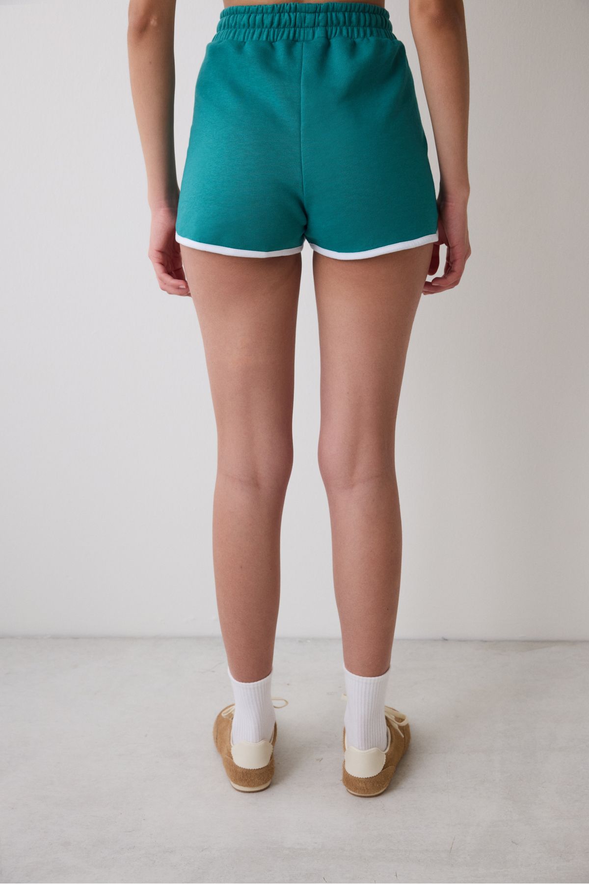 Penti-Green Elastic Side Stripe Retro Shorts 4