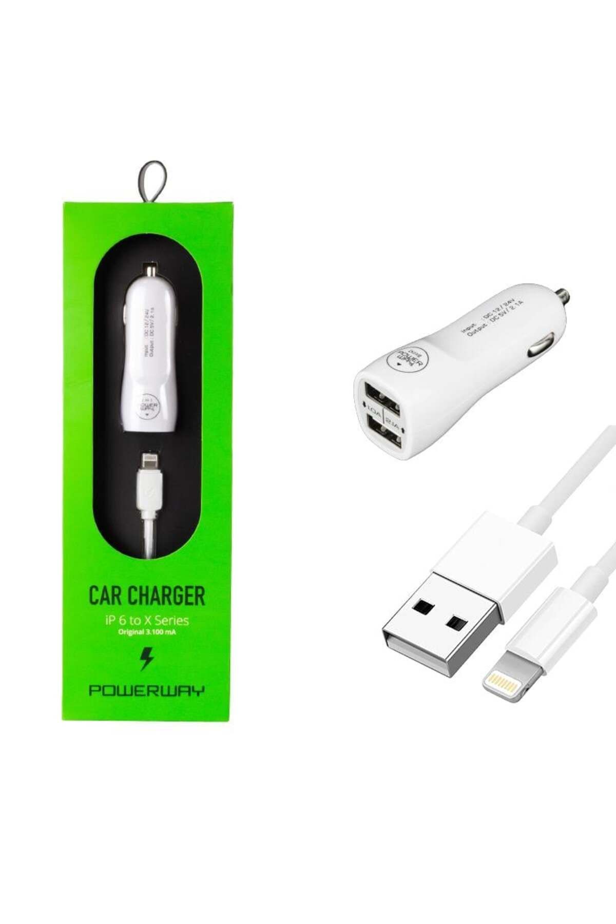 POWERWAY 3.1A İphone Araç Çakmaklık Şarj Aleti X3