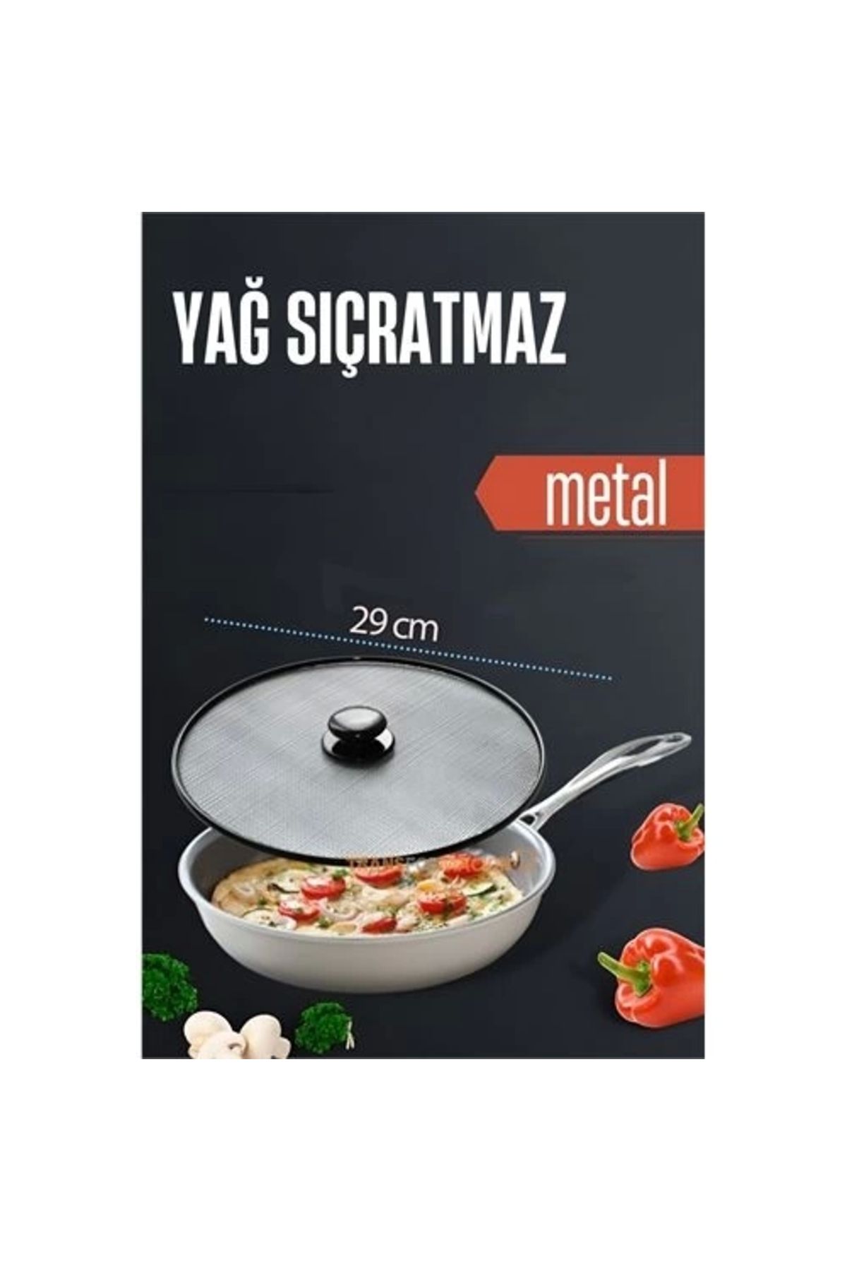 No8 Home Yağ Kızartma Sıçratmaz Kapak 29 Cm
