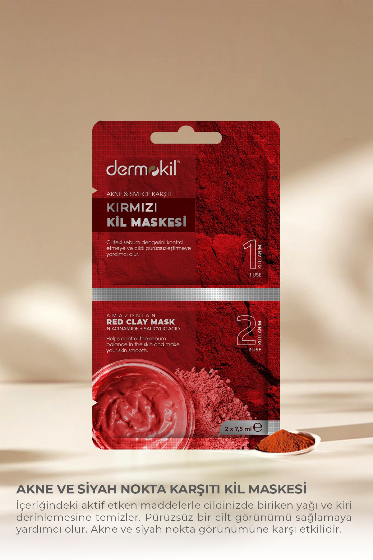 Dermokil-Red Clay Mask (and Anti) 2 X 7.5 ml 3