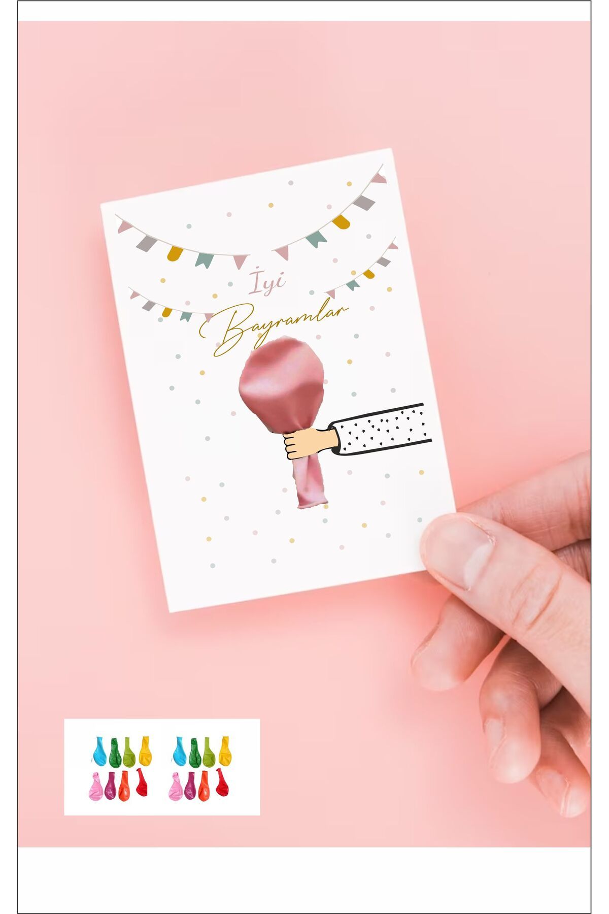 Hsn Bayram Hediyelik Balon ve Kart 16 Adet