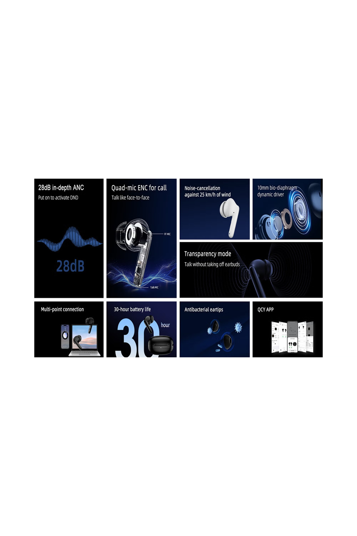 QCY-T13 Anc2 True Wireless Earbuds with Noise Cancellation, 3 Hours Battery Life, Bluetooth 5.3 6