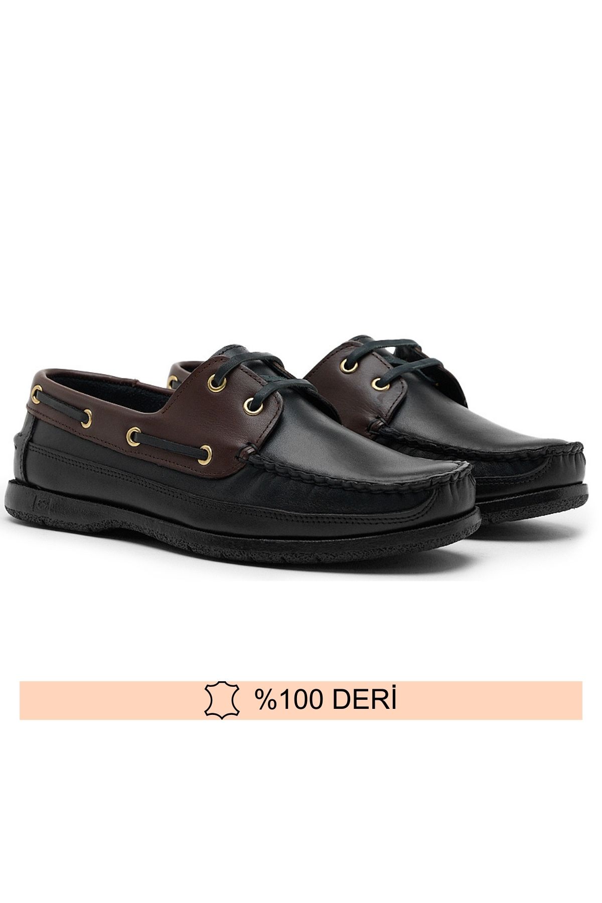 Fine Ayakkabıcılık-Genuine Leather Black-Brown Men's Loafer Shoes (Dexter) 39-47 2