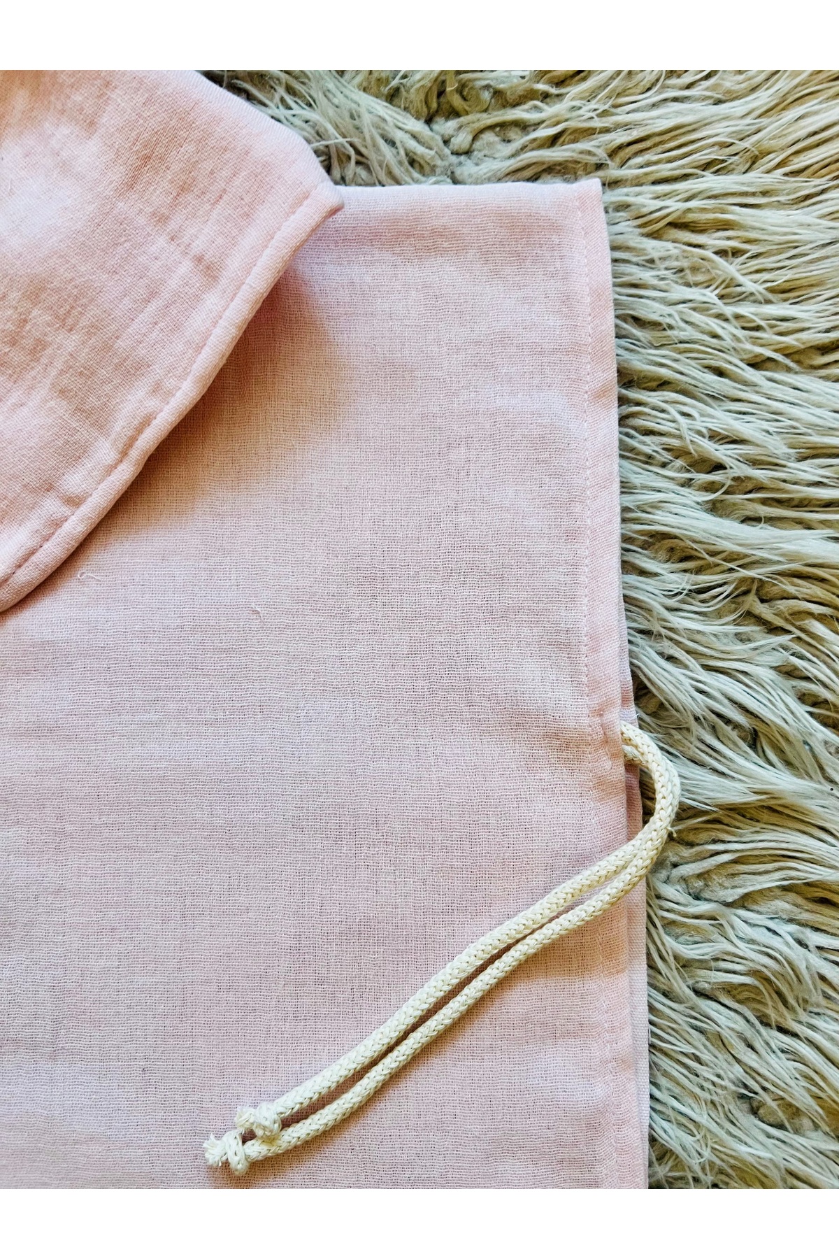 enes baby Organik Çift Kat Müslin Havuz Deniz Pançosu fotoğrafı 2 (önizleme)