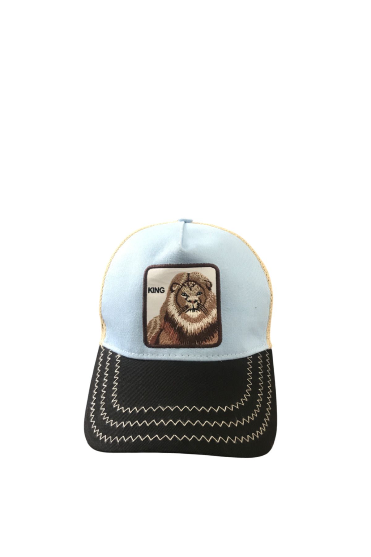 BDTekstil BD Tekstil KİNG Aslan Baskılı Mavi Şapka