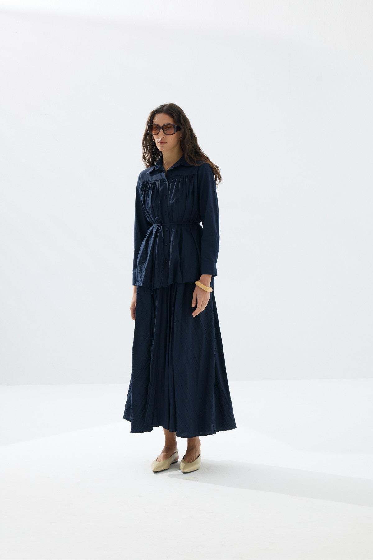 Tailors Room-Kraşlı Shirt Suit - Navy Blue 4
