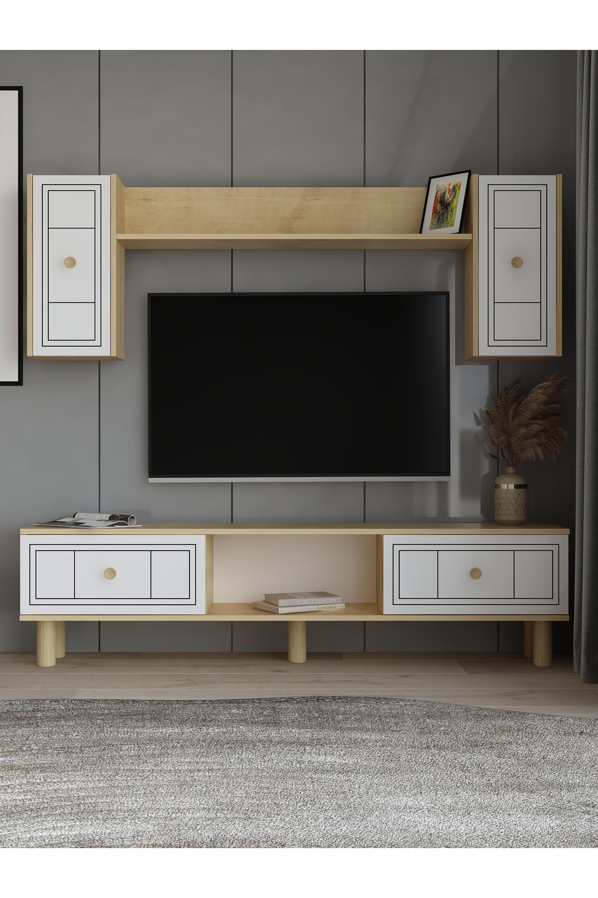 DEMONTE DECOR DARİODD BOHEM TV ÜNİTESİ TAKIMI
