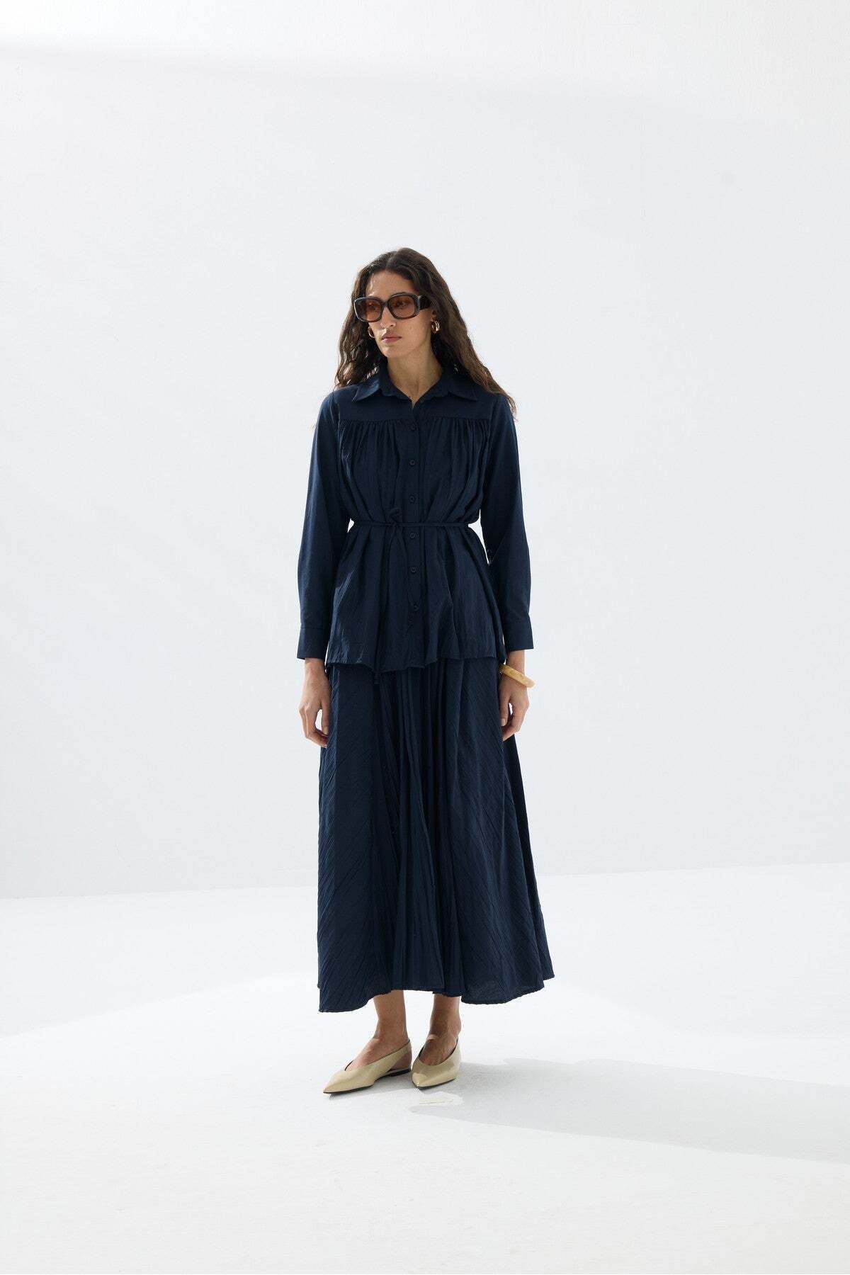 Tailors Room-Kraşlı Shirt Suit - Navy Blue 3