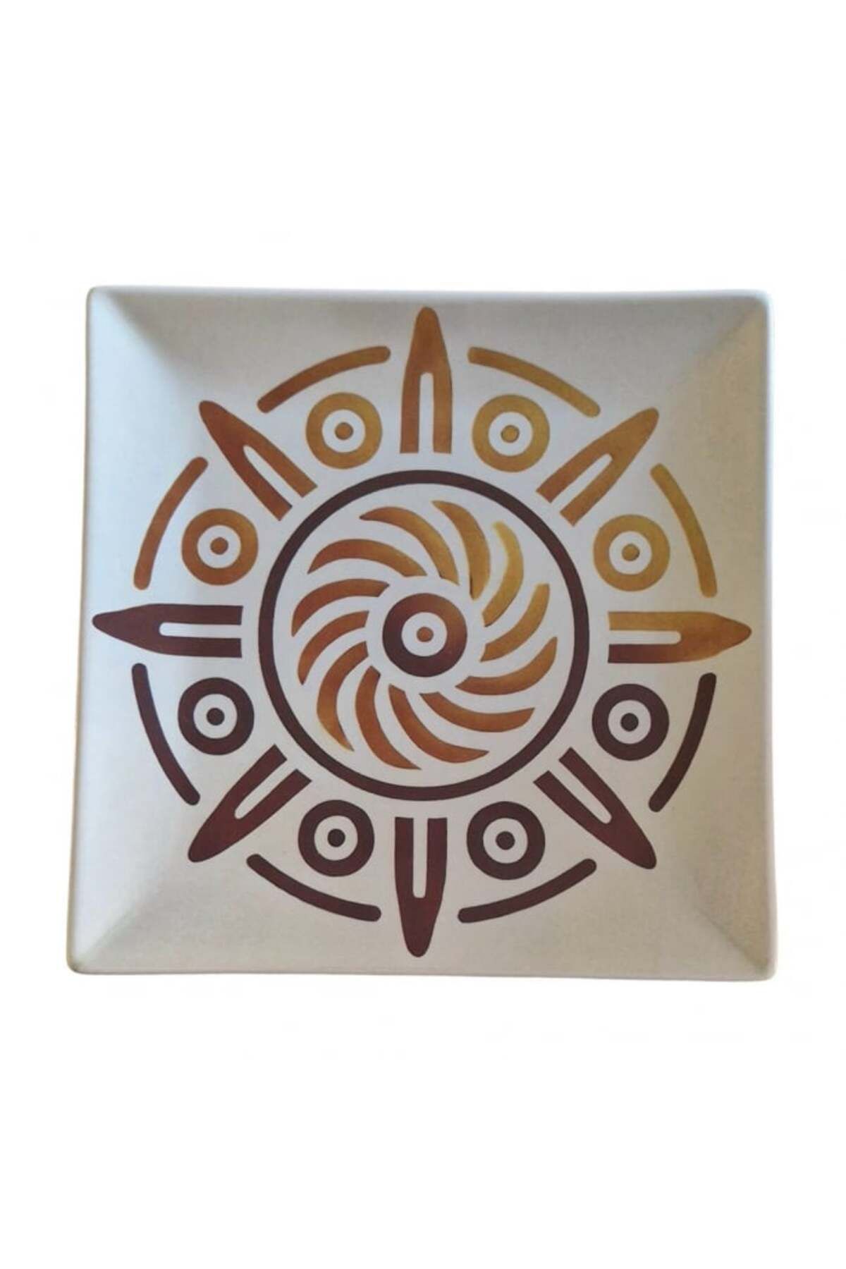 Natural-Dessert plate with traditional motif "Wheel" 1