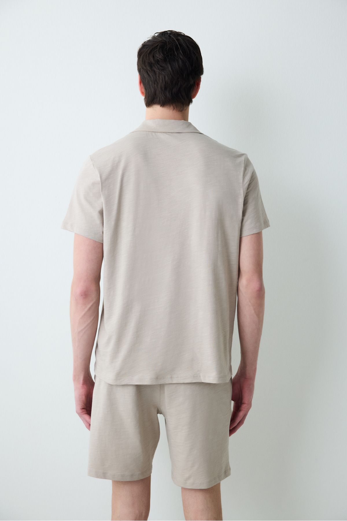 Penti-Ανδρικό Σετ Πιτζάμες Basic Beige Σορτς 5