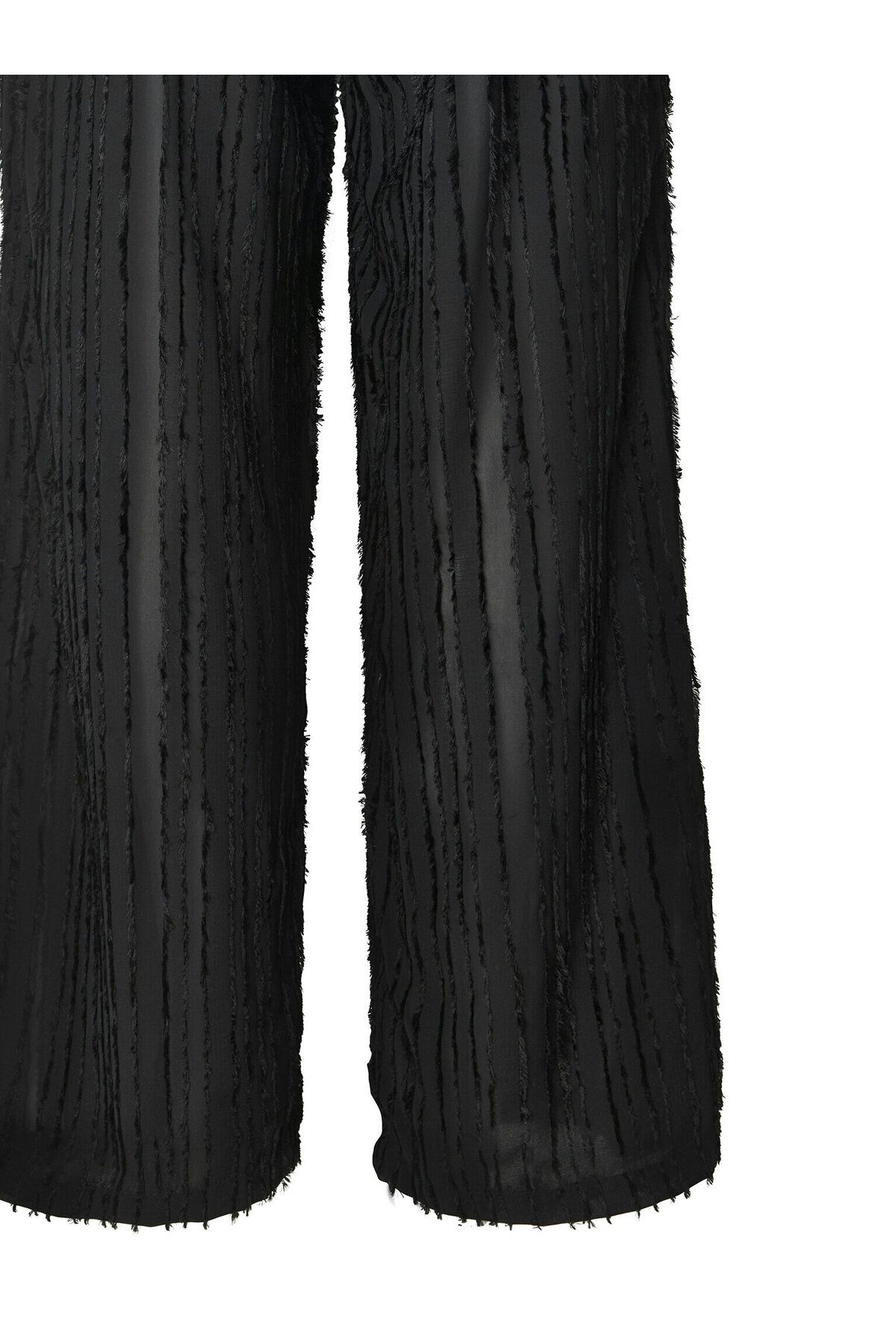 PIECES-Women's Fabric Trousers 17157928 Black 4