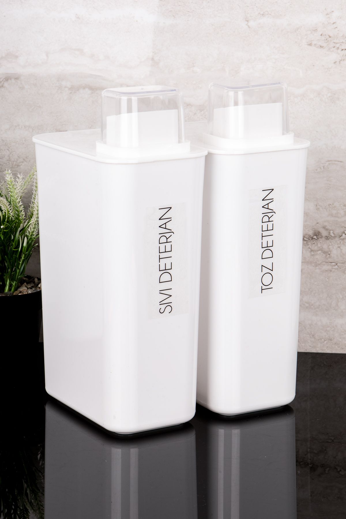 Dolkin Home-Set of 2 Self-Scaled Detergent Box Powder Detergent Liquid Detergent 3000ml Detergent Dispenser with Label 2