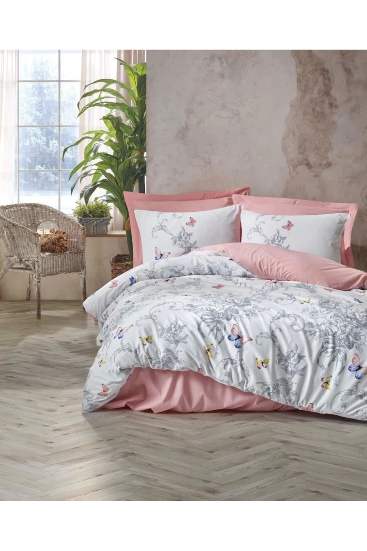ÖYKÜ VE YİĞİT Cotton Box Ranforce Nevresim Takımı Çift Kişilik Cathi Somon