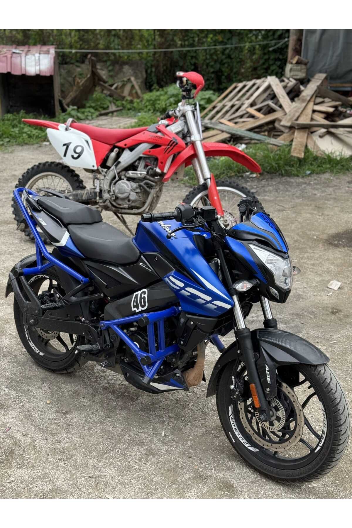 Hamza Motors Bajaj Pulsar NS200 Uyumlu Ön Koruma Demiri (Mavi)