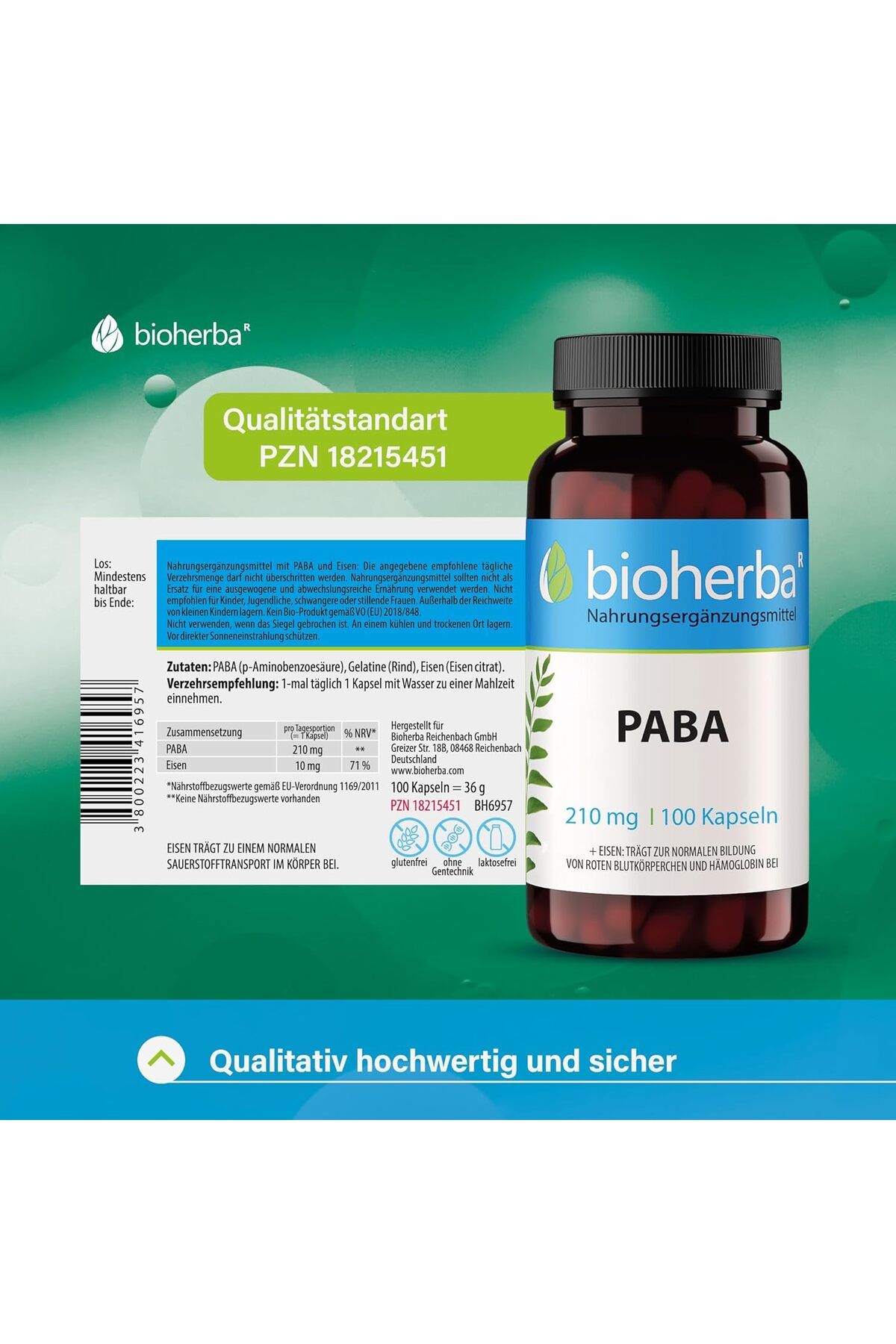 bioherba Paba+Iron 210 mg 100 caps