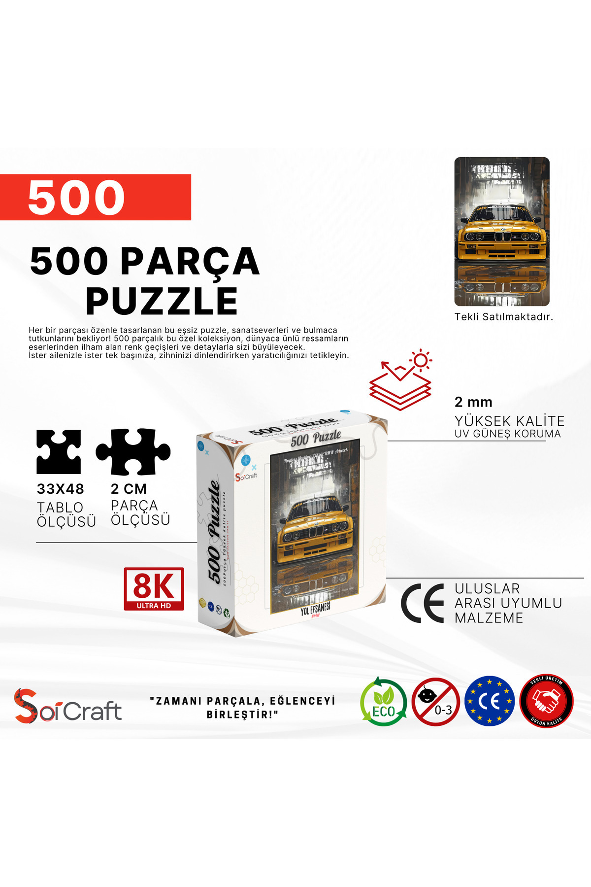 Soi Craft 500 Parça Puzzle Sarı Spor Araba - Fiyatı, Yorumları