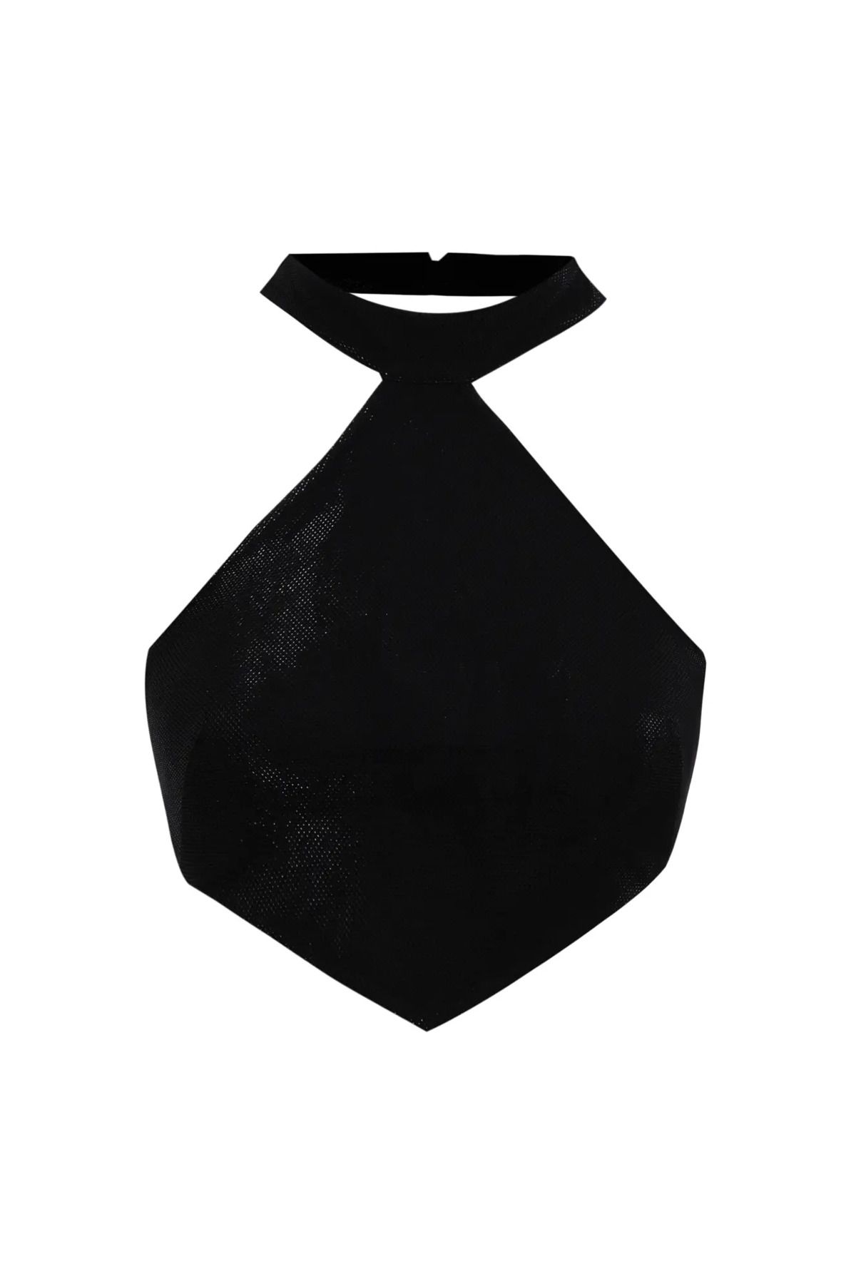 Keikei Siyah parıltı kolsuz kısa crop top