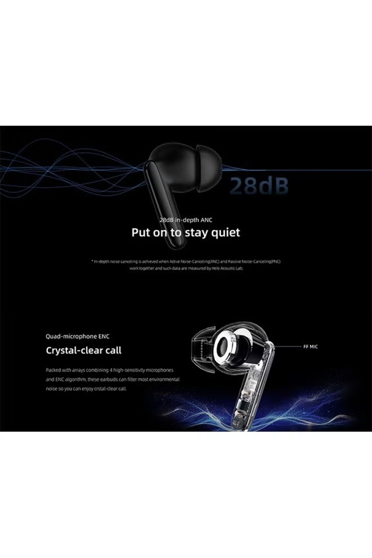 QCY-T13 Anc2 True Wireless Earbuds with Noise Cancellation, 3 Hours Battery Life, Bluetooth 5.3 4