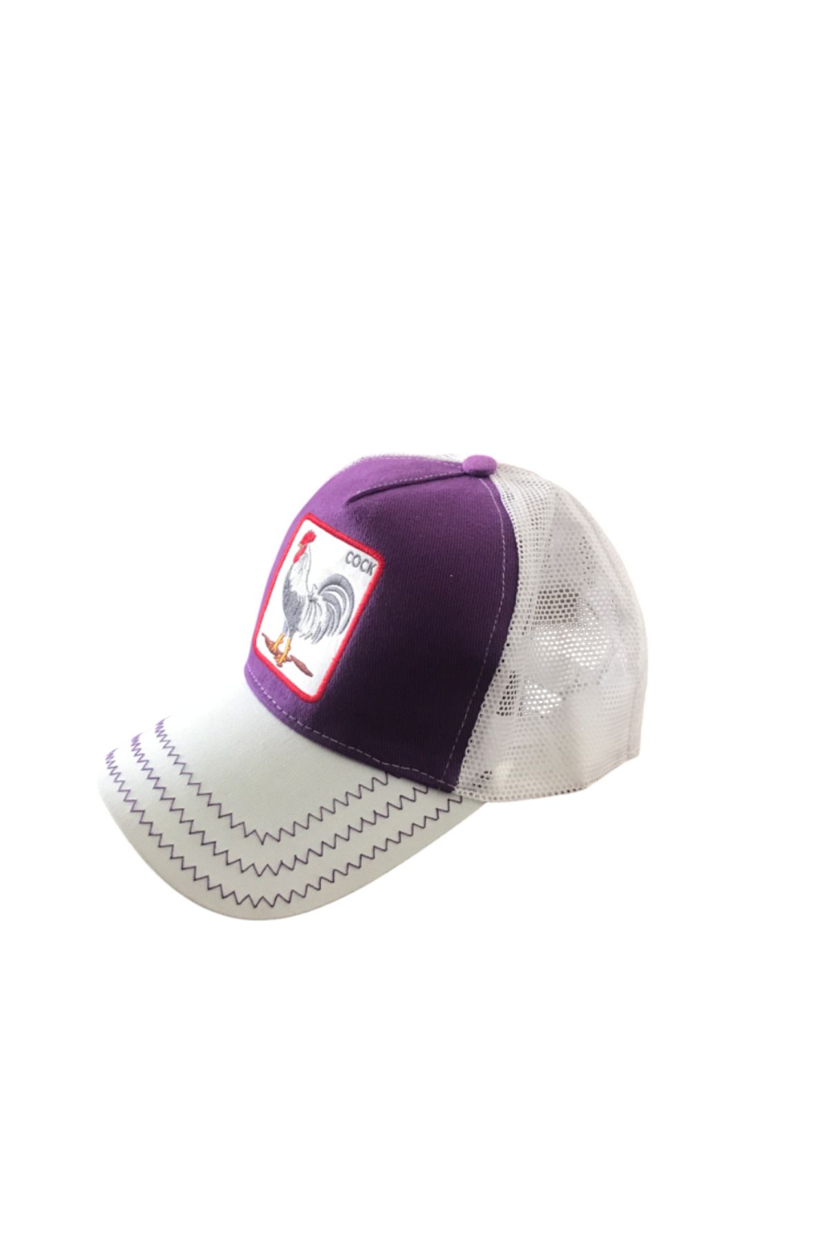 BDTekstil BD Tekstil Horoz Baskılı Mor Şapka