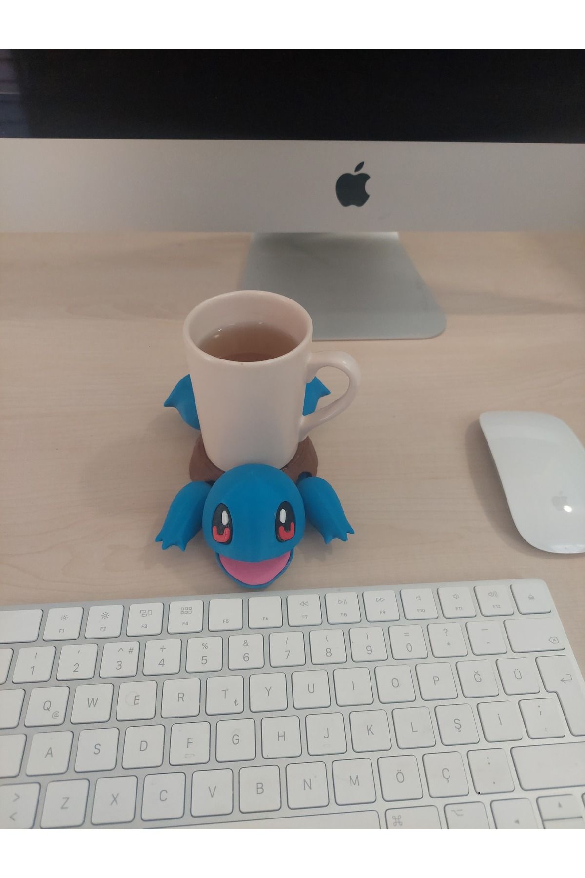 Grifon3D 💧 Squirtle Figürlü 3D Kupa Tutucu – Sevimli Pokémon Temalı Bardaklık