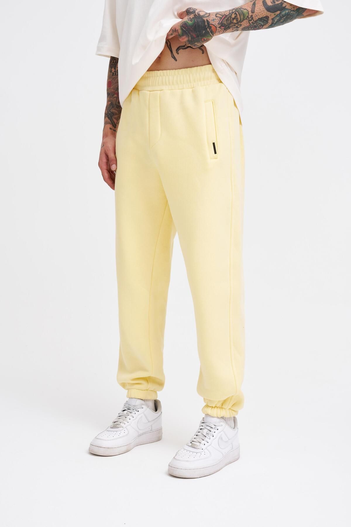 Machinist-Men's Basic Jogger Relaxed Yellow Sweatpants 2