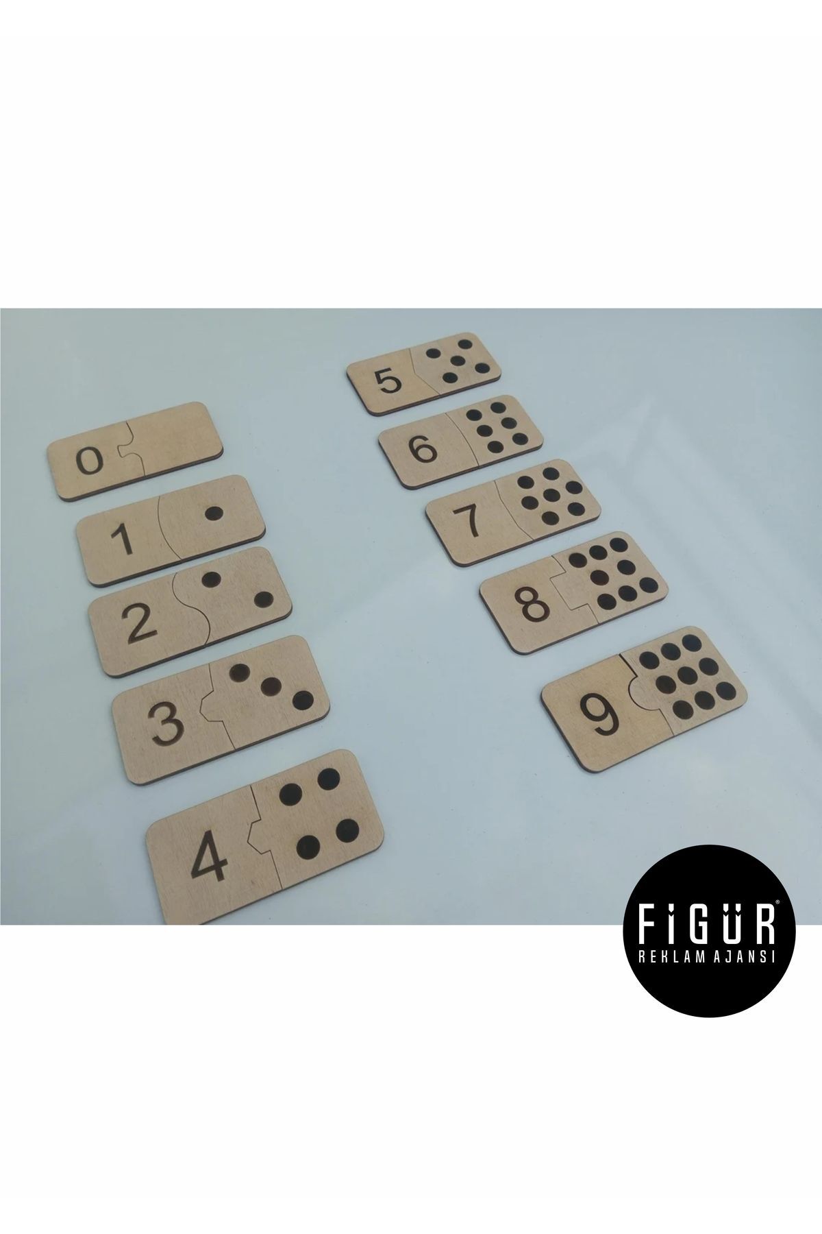 Figür Reklam Ajansı Ahşap Sayı Kartları Montessori Eşleştirme Bulmacası, Evde Eğitim Etkinliği,  Okul Öncesi Oyuncakları fotoğrafı 2 (önizleme)