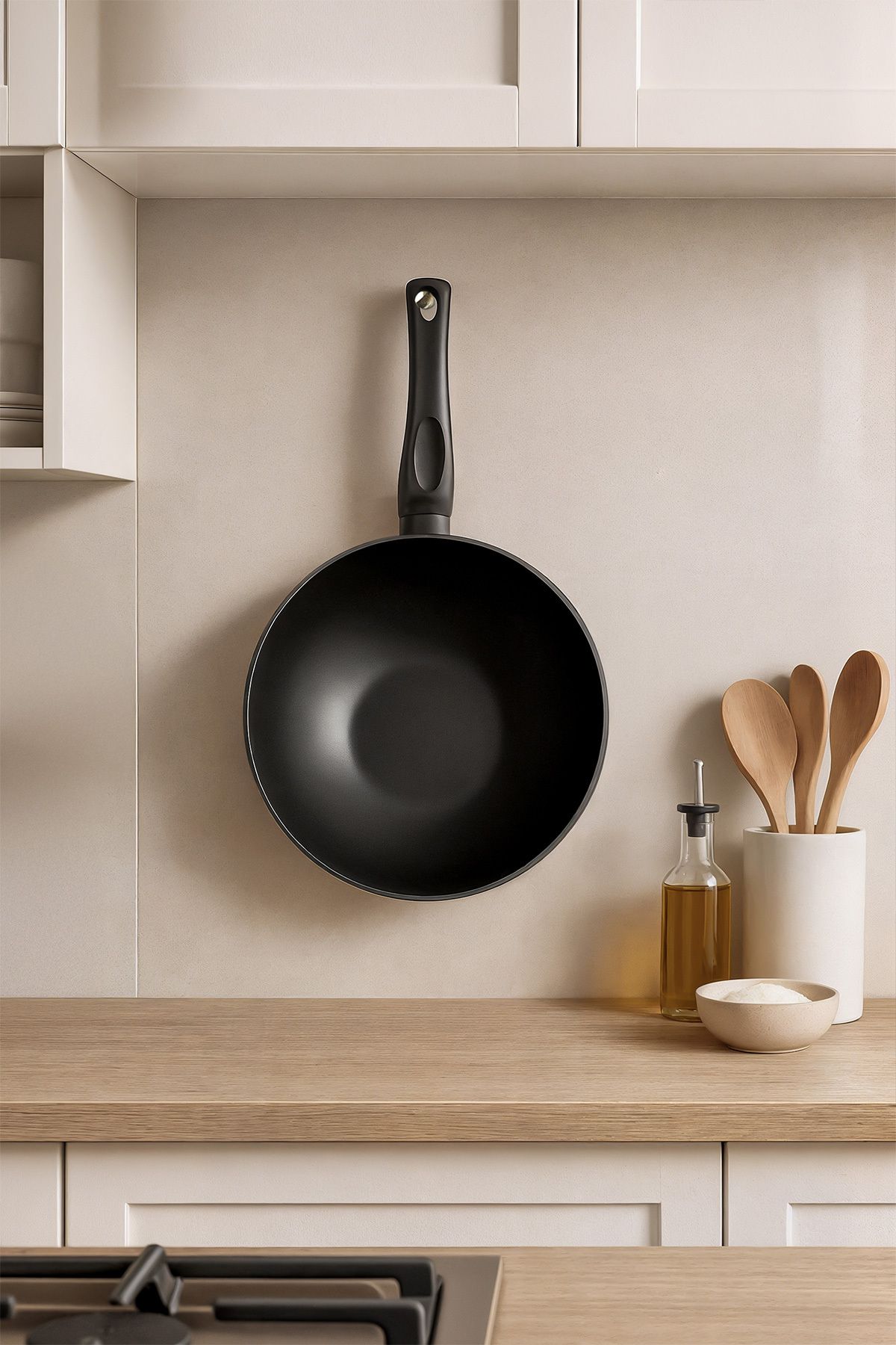 Nehir Royal Elite Siyah 28 cm Alüminyum Döküm Wok Tava