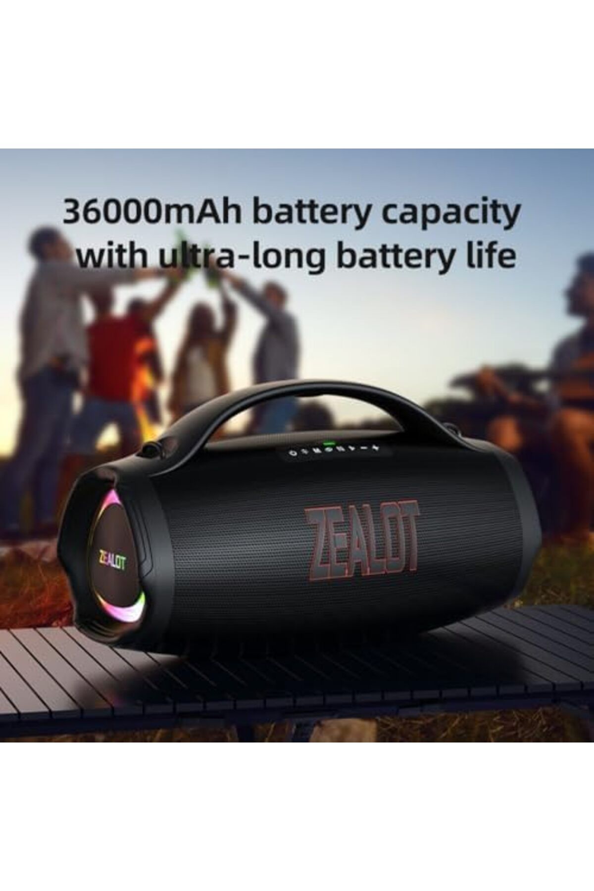 zealot-مكبر صوت S98 محمول بتقنية البلوتوث، 160 واط RMS، لاسلكي بتقنية البلوتوث، مقاوم للماء IPX6، Bt5.3، E 7