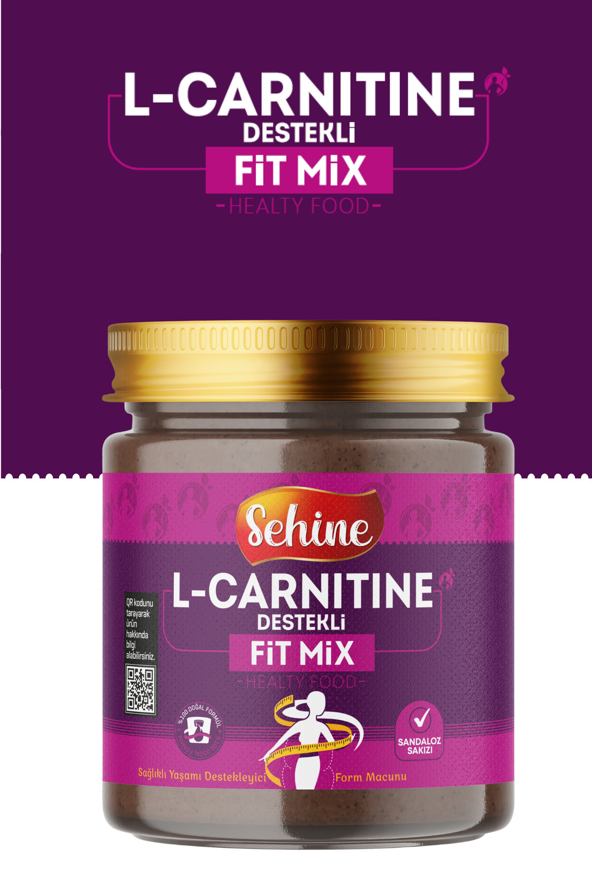 l carnitine sandaloz ekstraktı Sehine Fit Mix, L-Carnitine Destekli, Sandaloz Sakızlı Form Macun, 240Gr