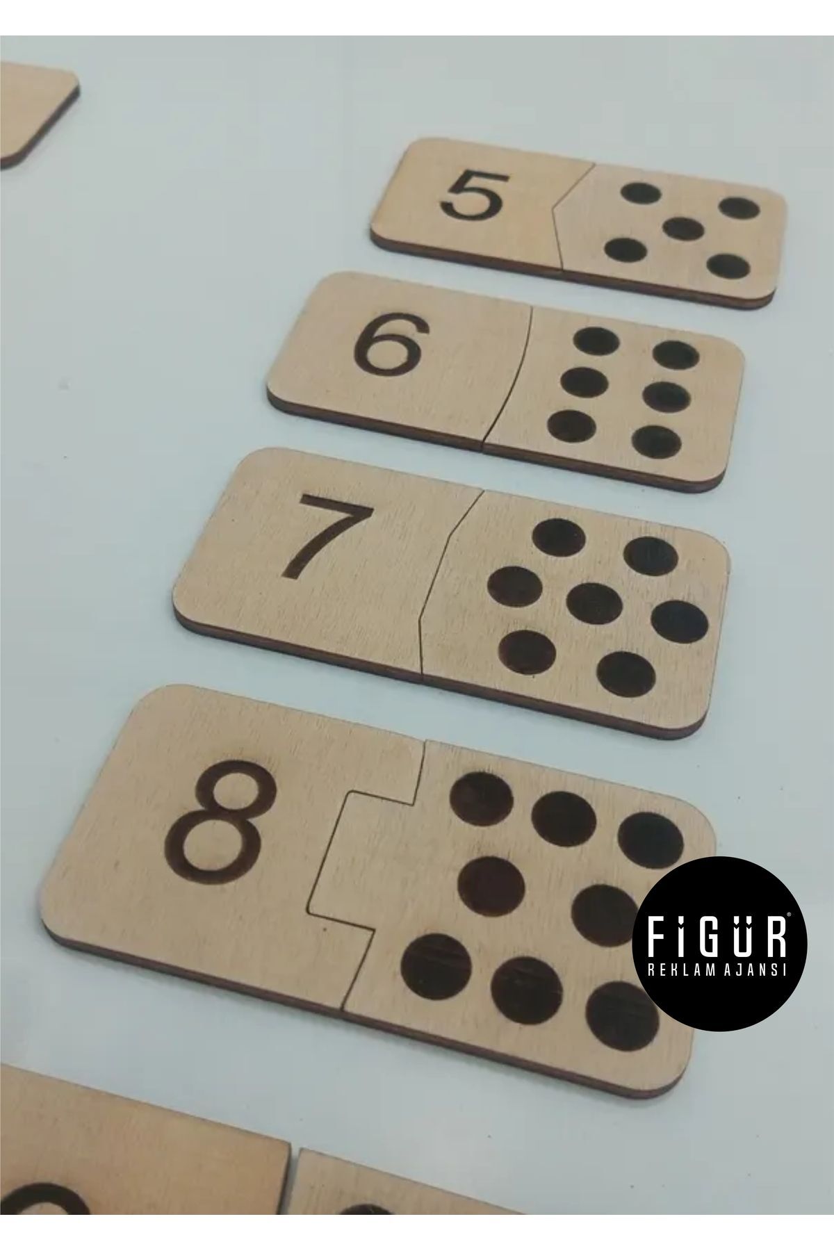 Figür Reklam Ajansı Ahşap Sayı Kartları Montessori Eşleştirme Bulmacası, Evde Eğitim Etkinliği,  Okul Öncesi Oyuncakları fotoğrafı 5 (önizleme)