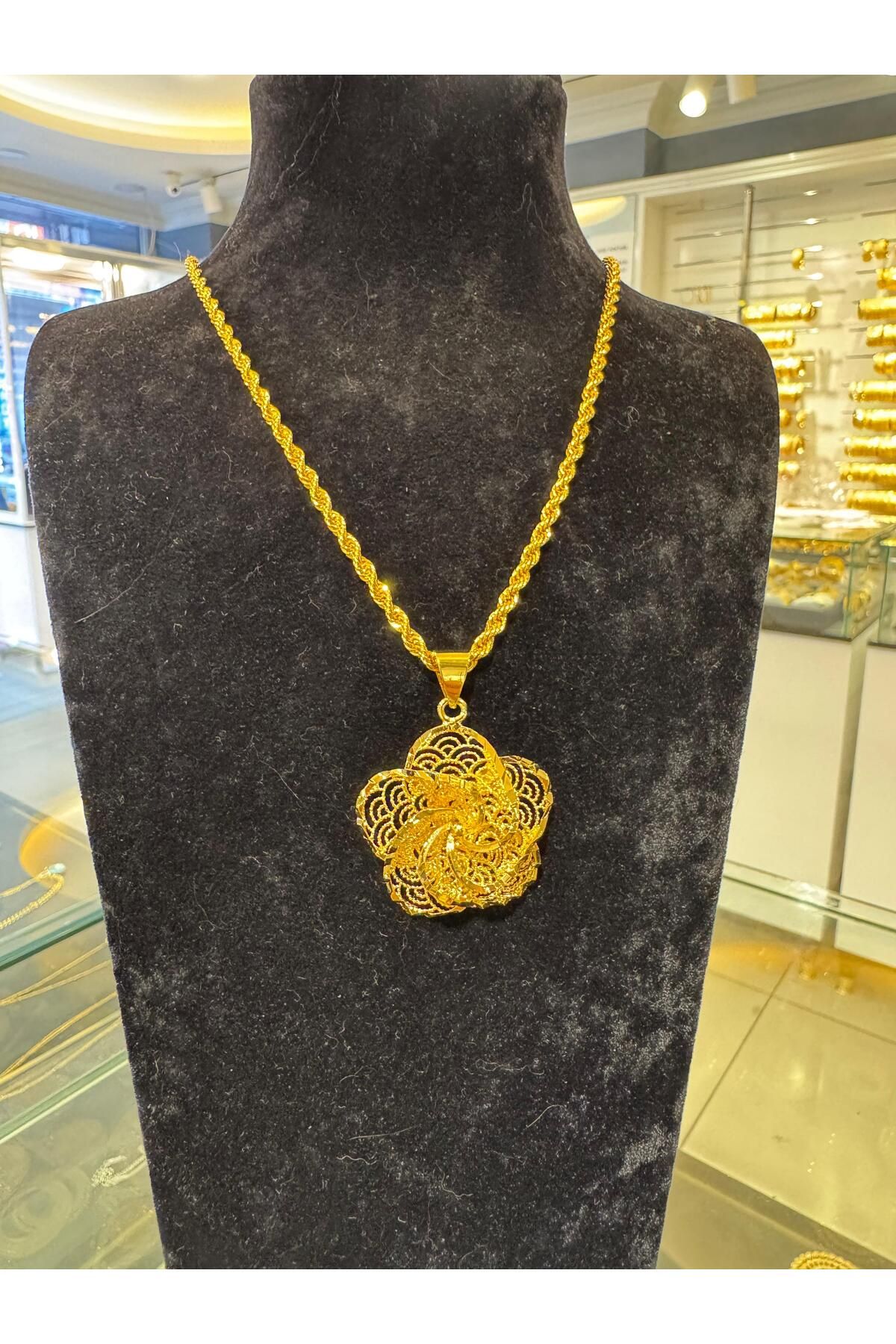 imitasyon dünyası Altın Kaplama Füzyon Kolye 3 mm 60 m Zincir ile Birlikte A Kalite fz5