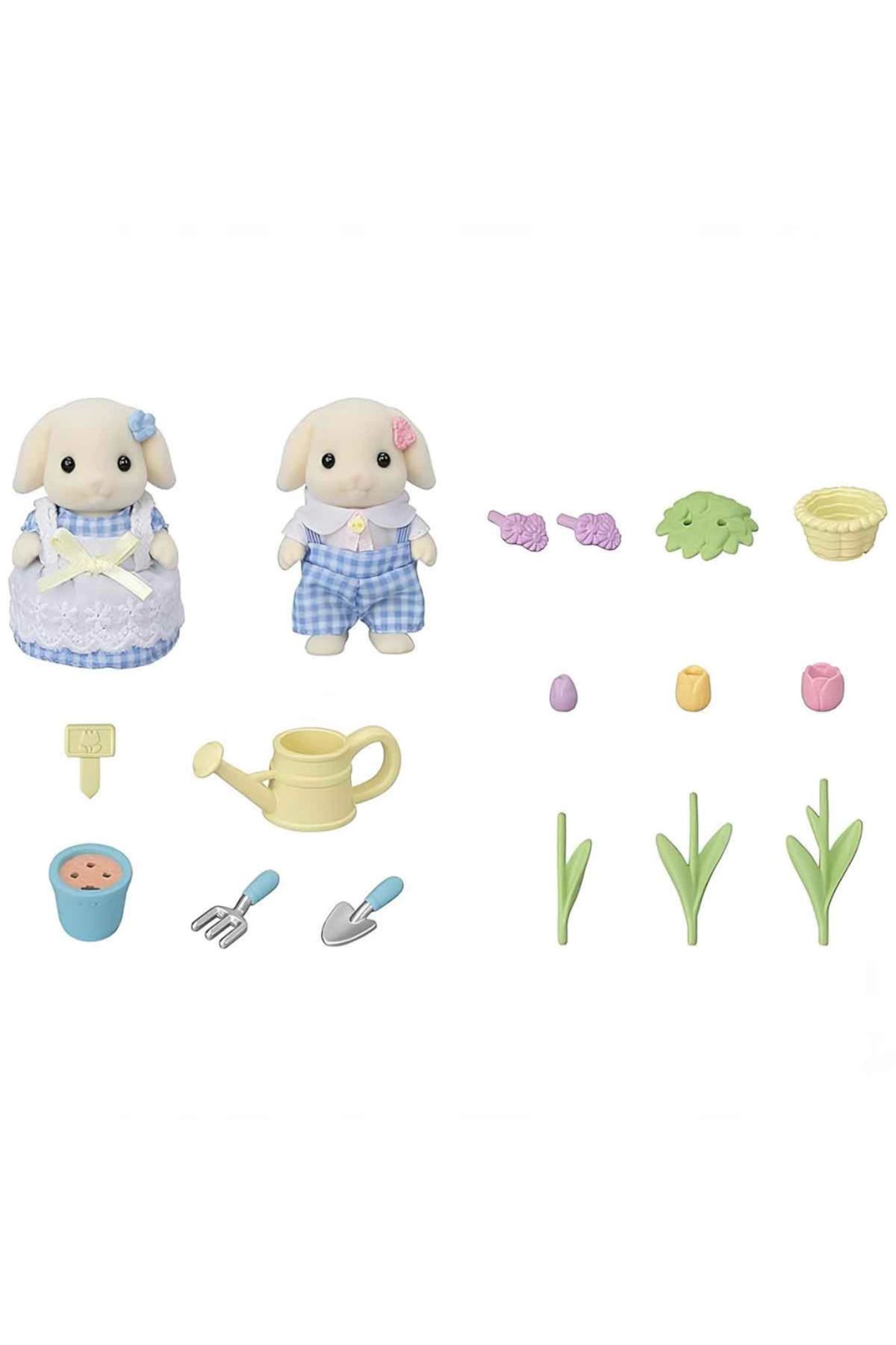 NW NessiWorld NessiWorld Sylvanian Families Flora Tavşan Kardeşler Bahçıvanlık Seti 5736