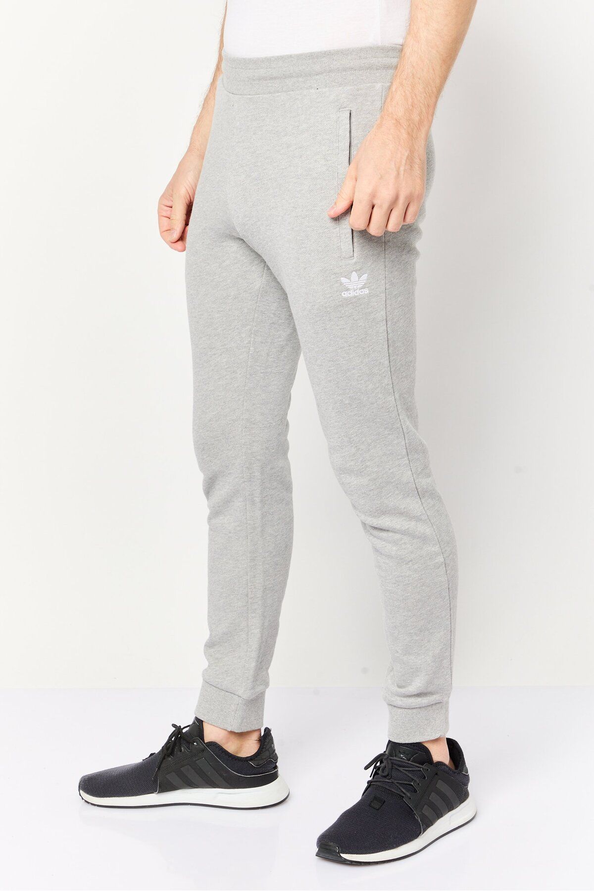 adidas-Men Slim Fit Embroidered Logo Training Sweatpants, Grey 3