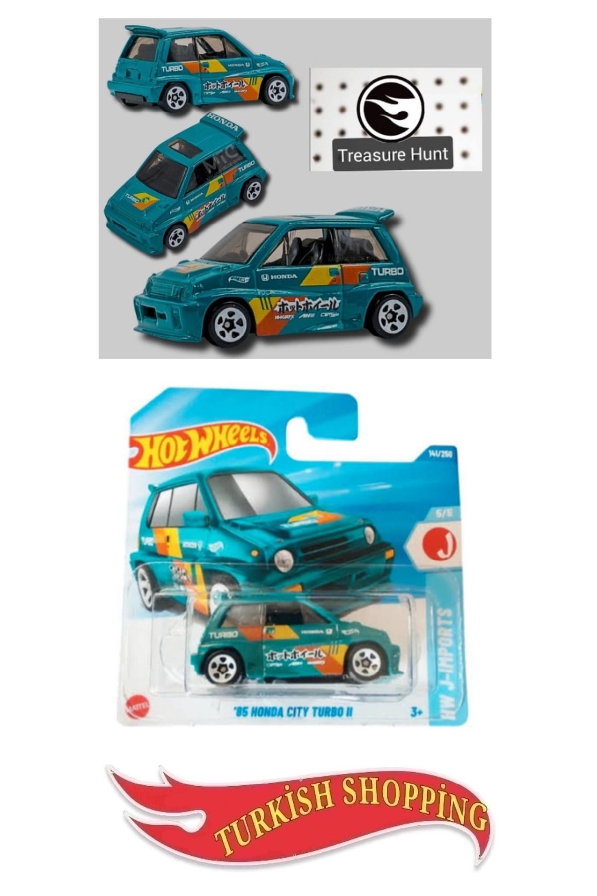 HOT WHEELS 2025 Case 1/64 Ölçek 85 Honda Cıty Turbo II TH(Teassure Hunt)