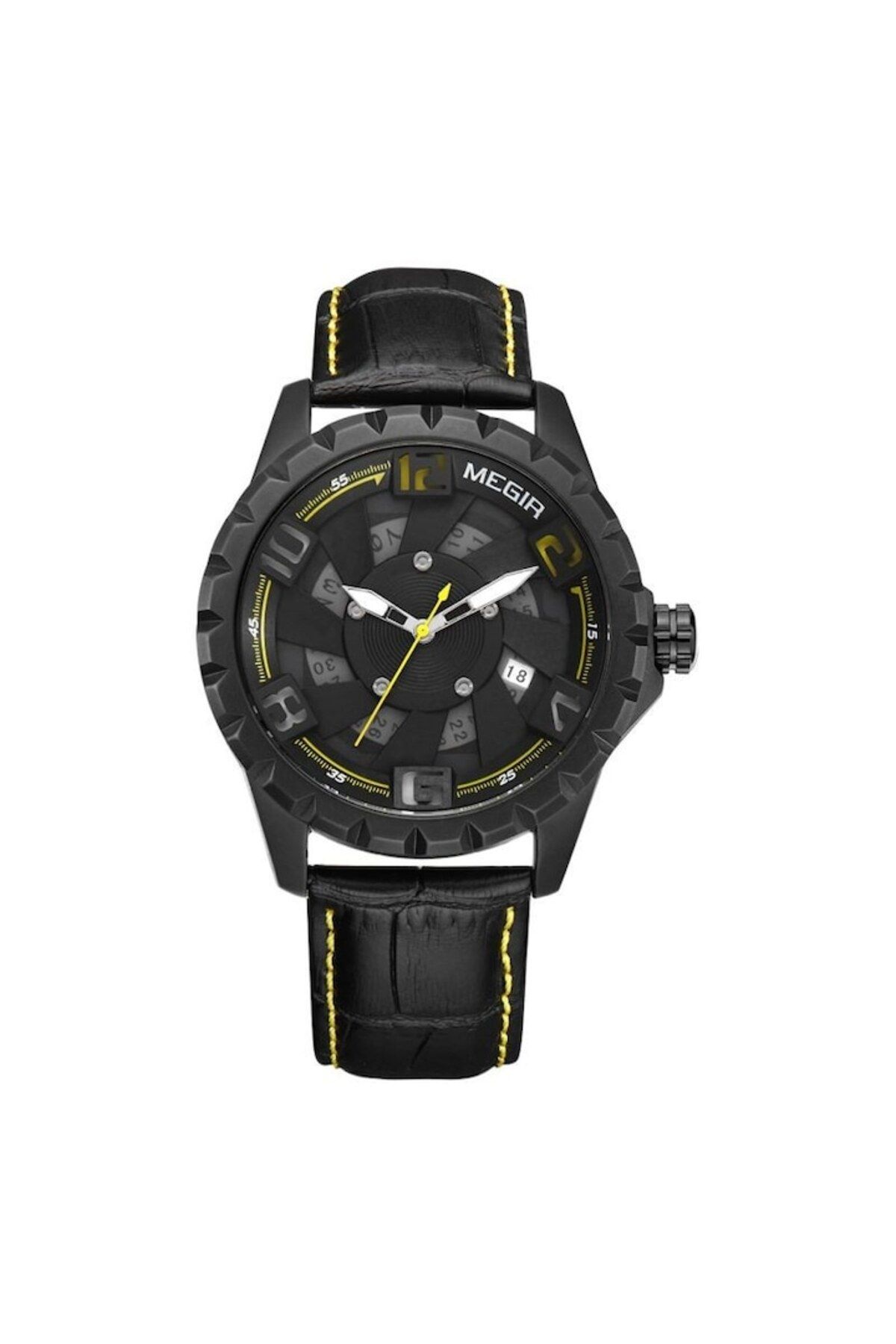 Megir-- Men's Quartz Watch, Analog, Date, Phosphorescent Hands 3