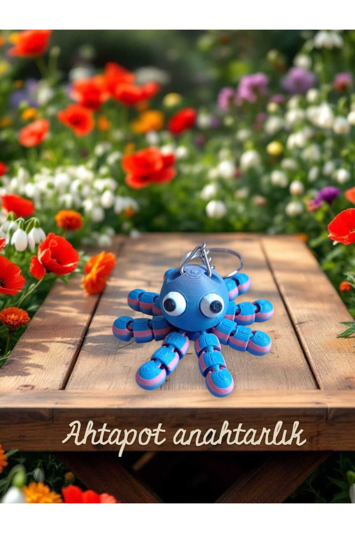 ufak dusler atölyesi Ahtapot Anahtarlık – 3D Baskı, Esnek Figürlü Tasarım