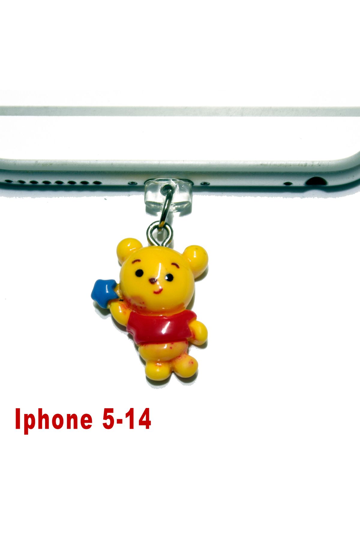 BK Design Iphone 5-14 3D Akrilik Figürlü Telefon Şarj Portu Toz Tıpası Toz Tıkacı Charm IPAK3008
