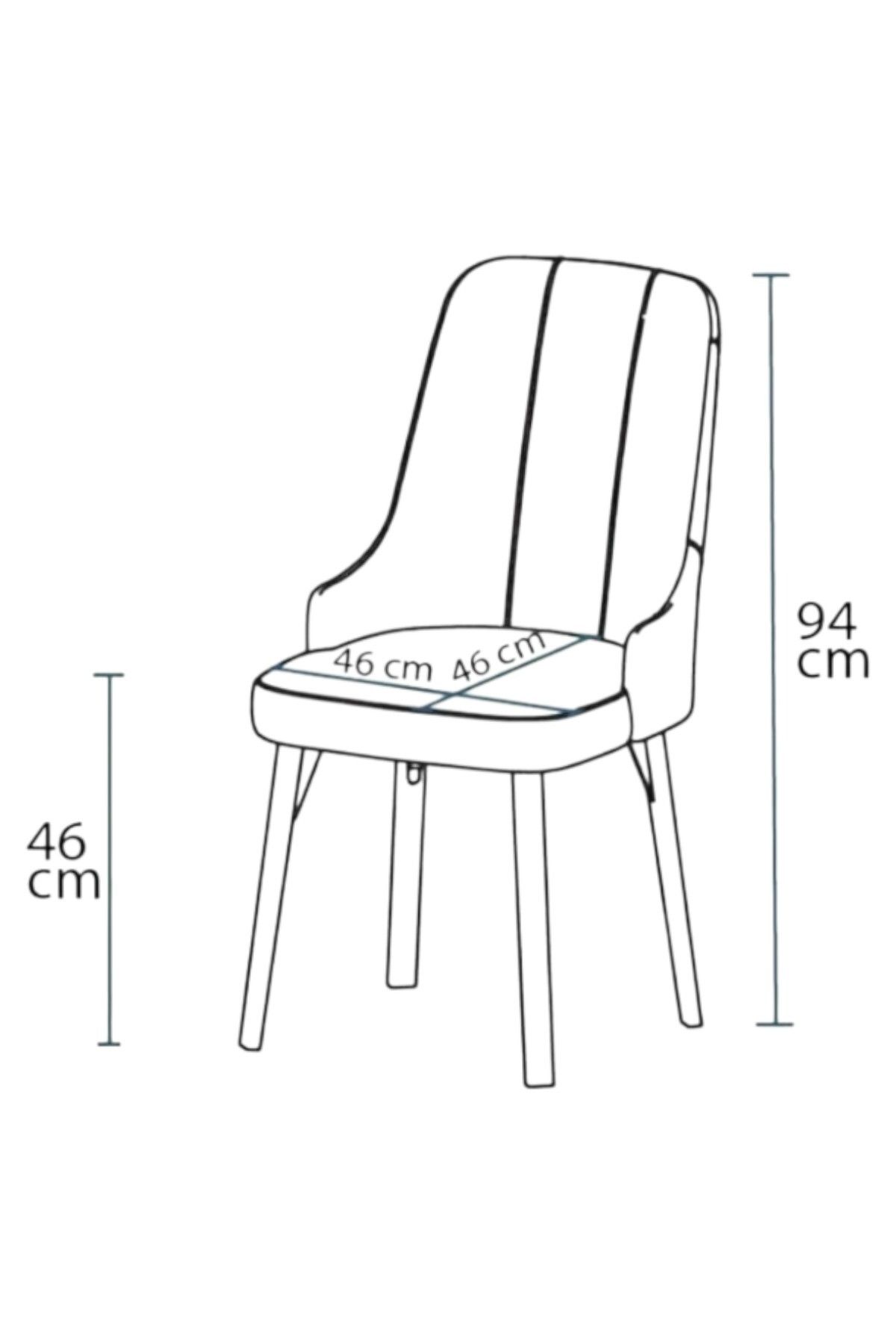 Still Beyaz Sunta 70x110 Sabit Mutfak Masası Takımı Beyaz Metal Ayak 4 Cappucino Sandalye-3