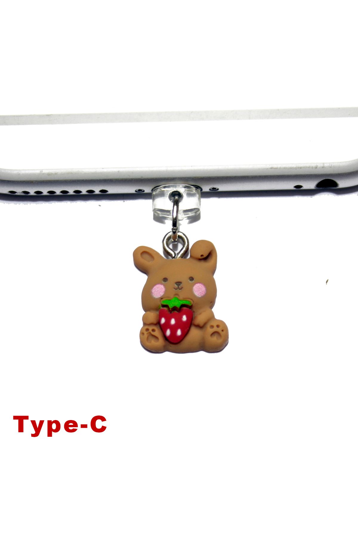 BK Design Type-C 3D Akrilik Figürlü Telefon Şarj Portu Toz Tıpası Toz Tıkacı Charm TCAK3024