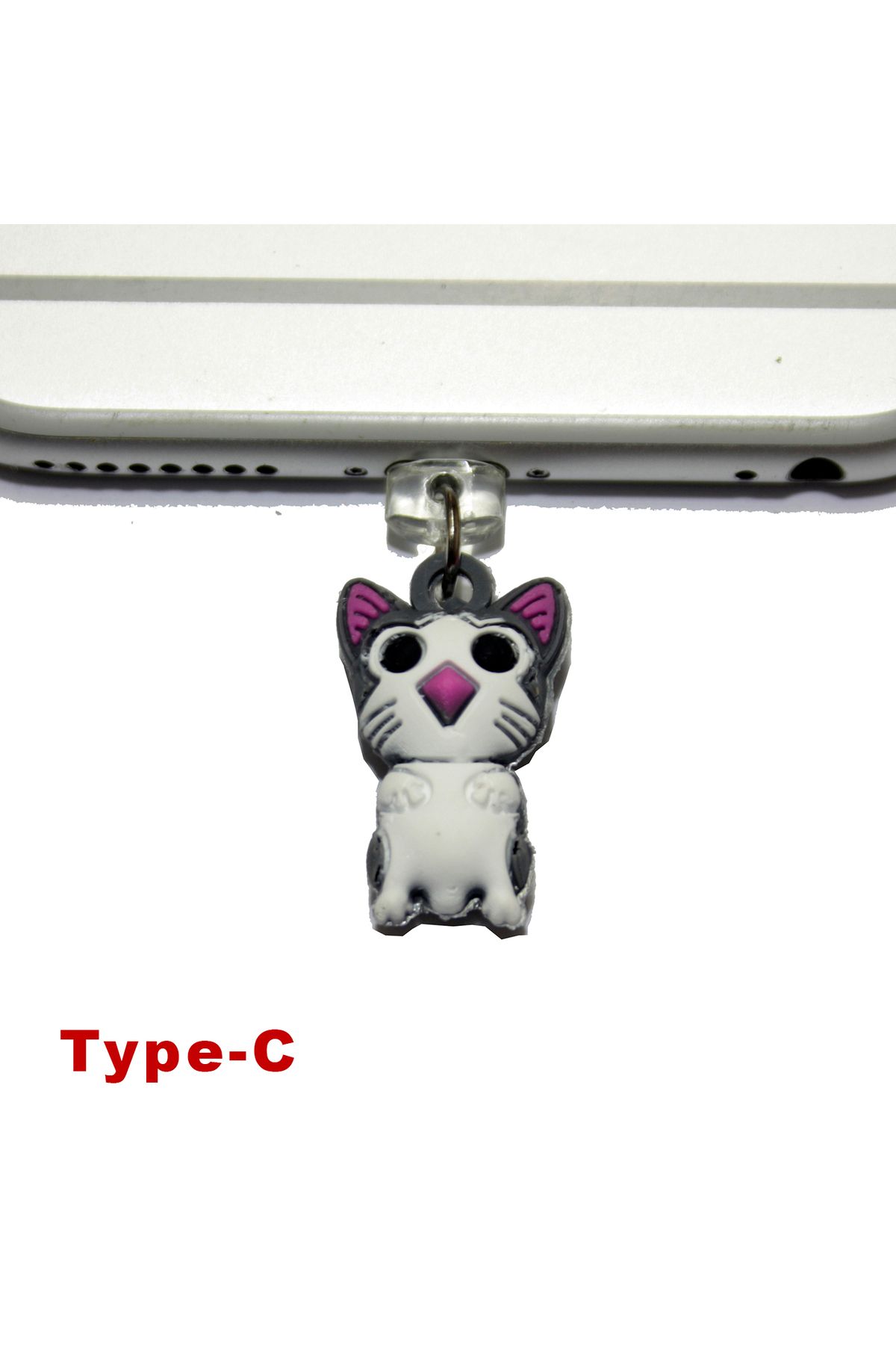 BK Design Type-C 3D Silikon Figürlü Telefon Şarj Portu Toz Tıpası Toz Tıkacı Charm TCSL2007