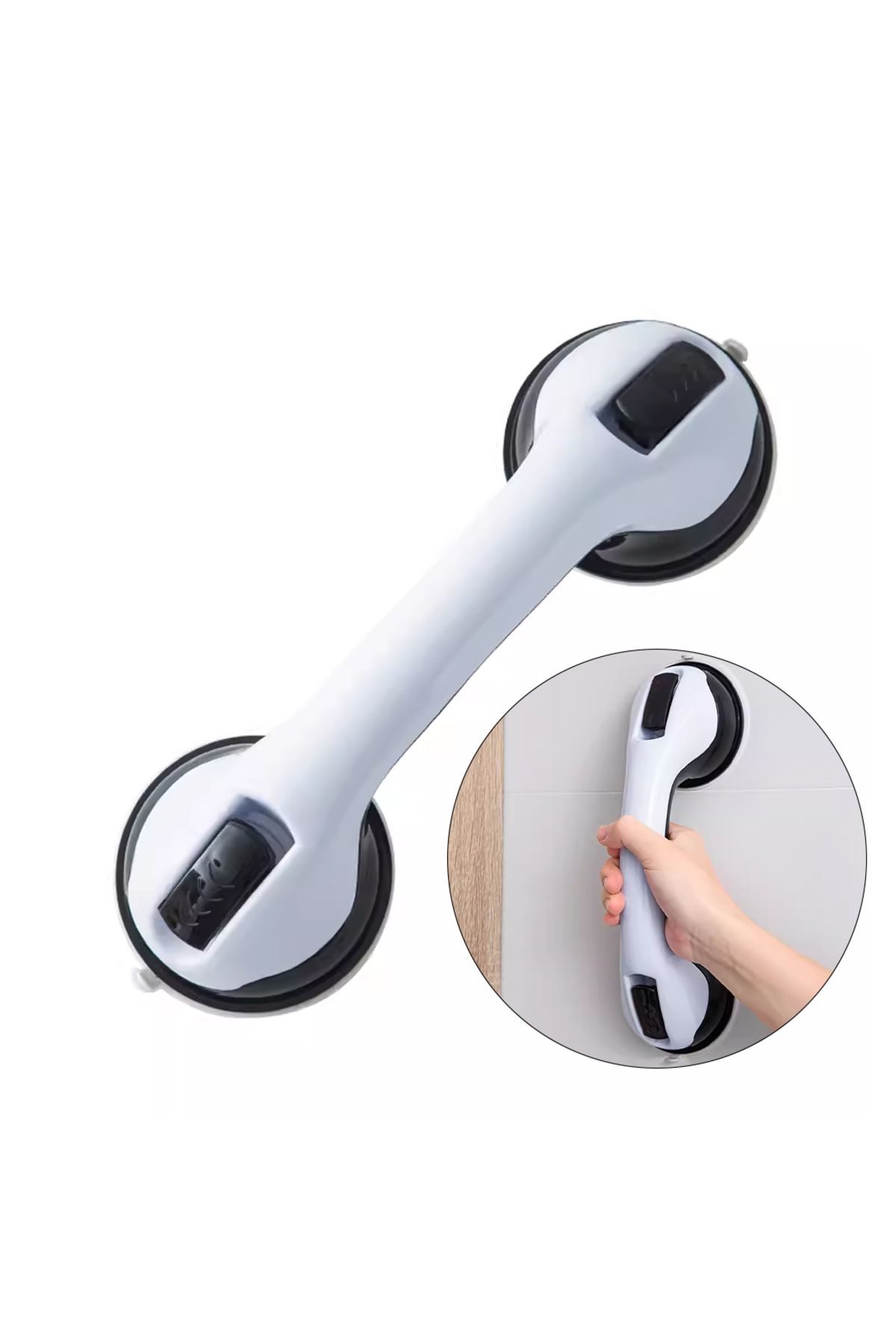 TechMore Çiftli Vantuzlu Cam Granit Seramik Ahşap Ayna Kayma Önleyici Banyo Tuvalet Vantuzlu Kilitli Tutacak