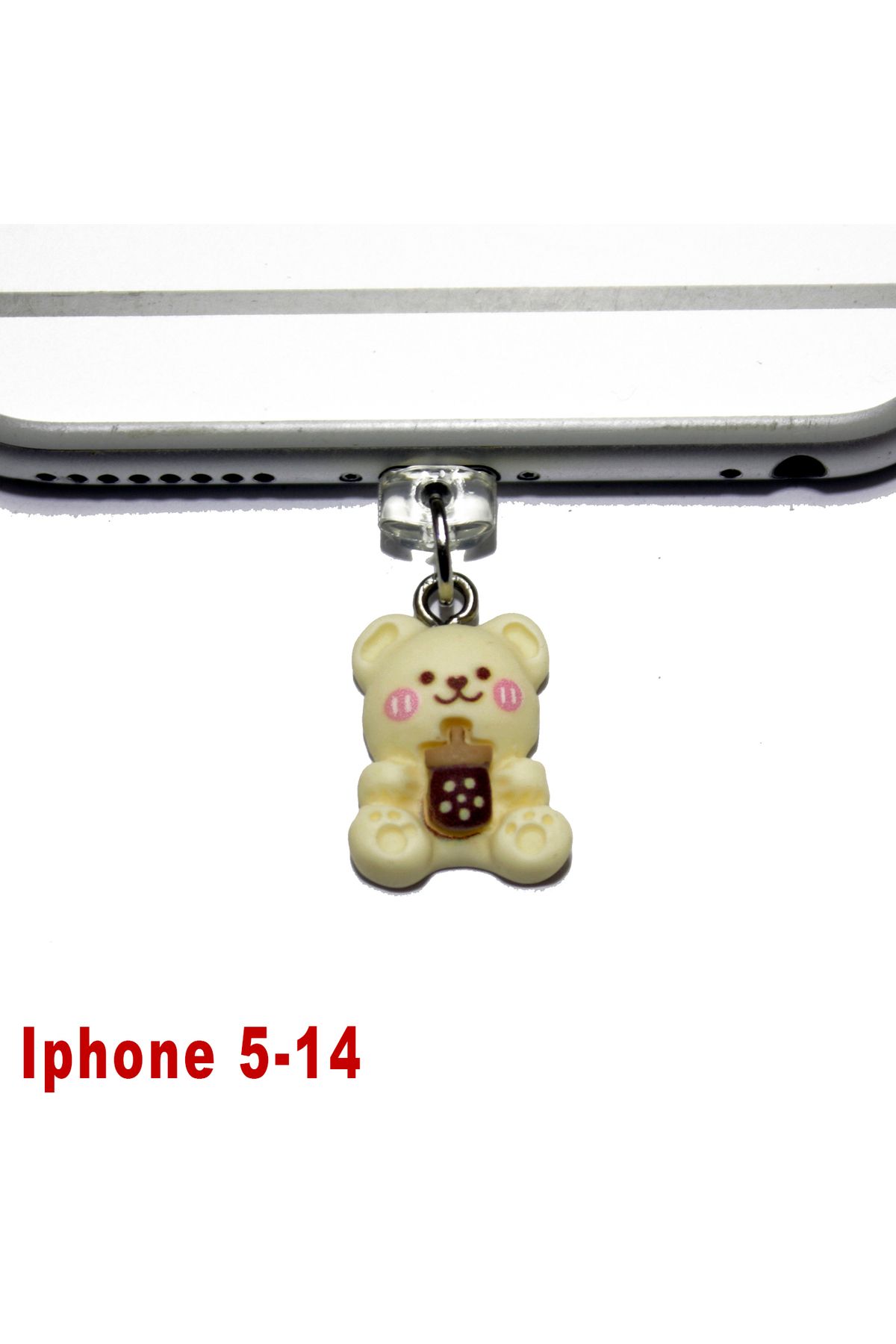 BK Design Iphone 5-14 3D Akrilik Figürlü Telefon Şarj Portu Toz Tıpası Toz Tıkacı Charm IPAK3023