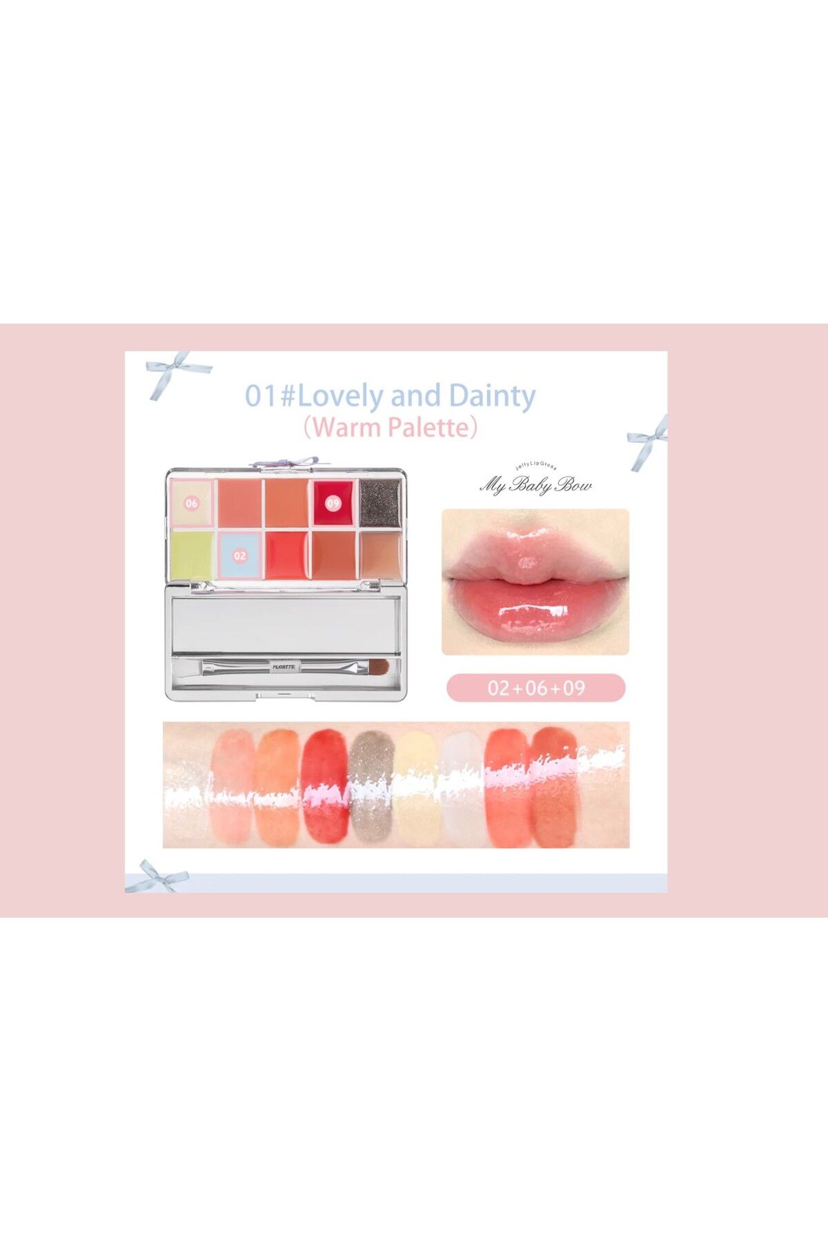 Kozmetik FLORTTE PENG PENG PRINCESS JELLY LIP GLOSS PALETTE - 01 RENGİ
