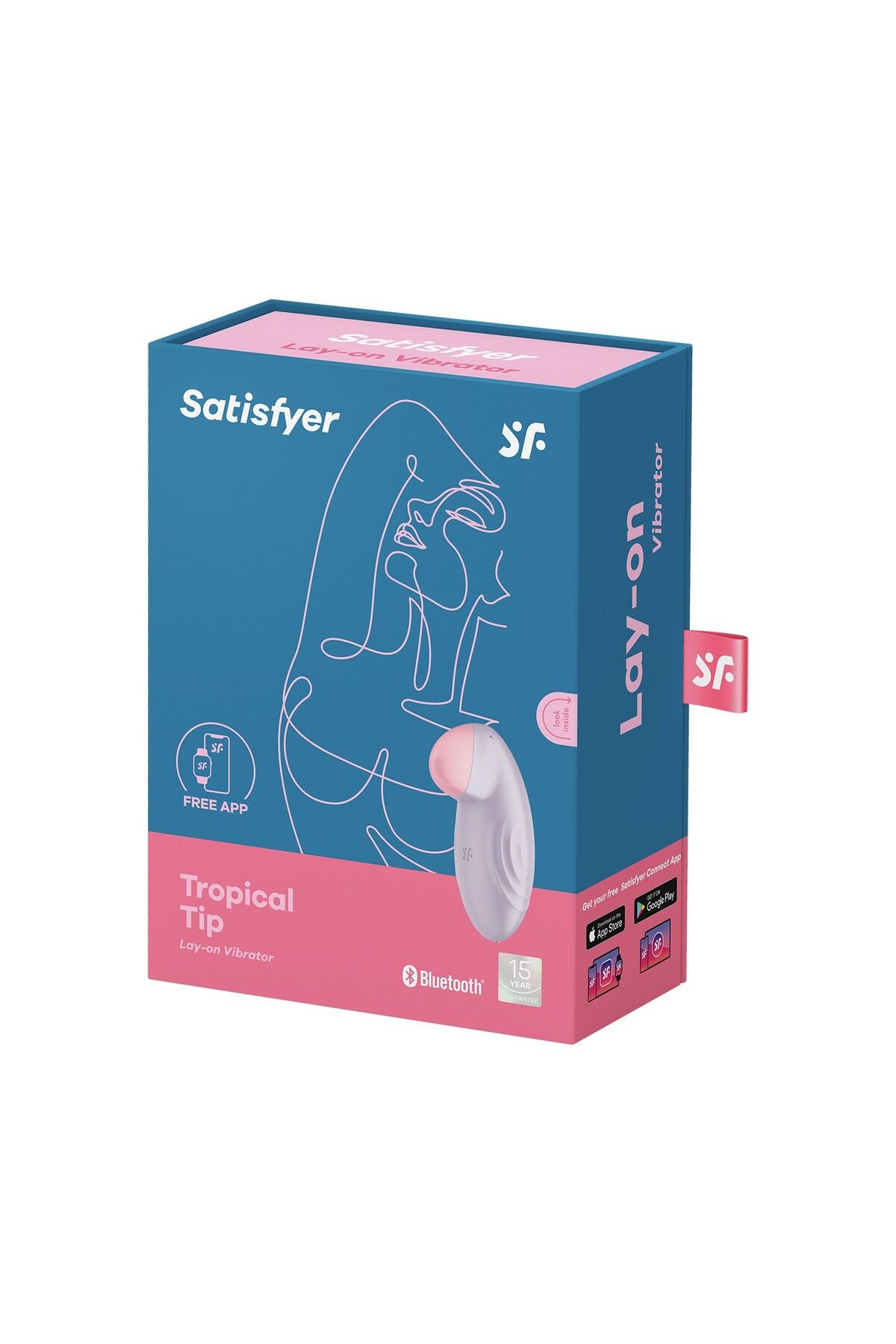 Satisfyer-Vibrator Inteligent, Control prin Aplicatie, Design Compact, Satisfyer Tropical Tip, Mov 7