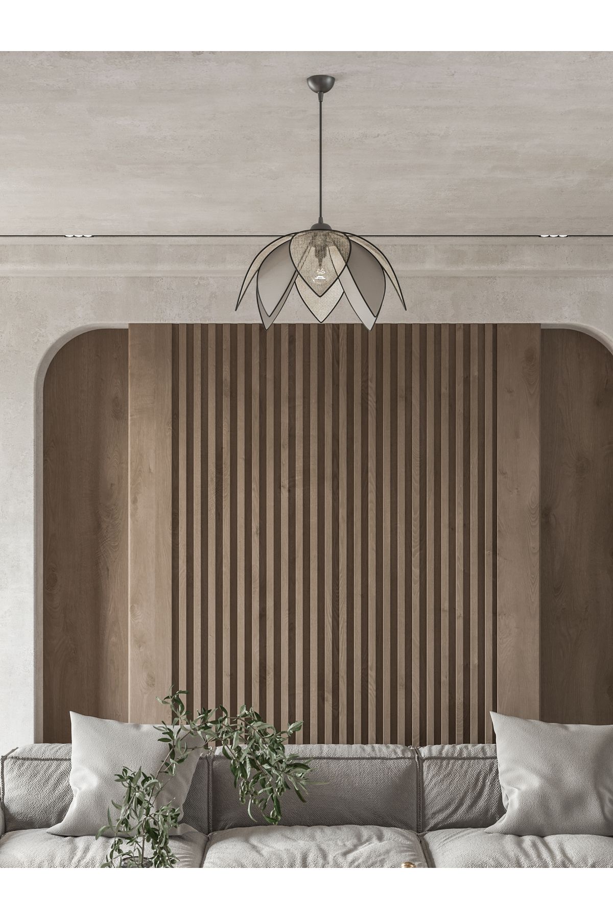 avizade NEVA Yaprak Tasarımlı Petek Kumaş Sarkıt Avize - Modern & Şık Aydınlatma