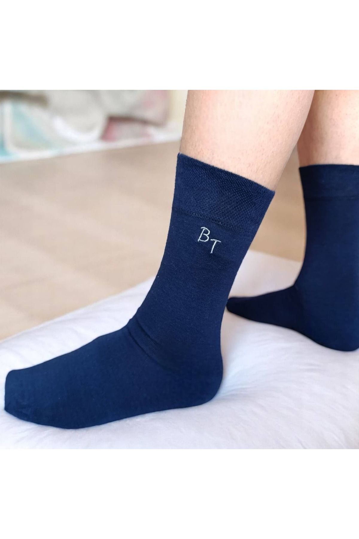 belladuri 3 Çift Isme Özel Erkek Çorabı , Damat Çorabı ,sadıç Çorabı ,monogram Işlemeli Çorap