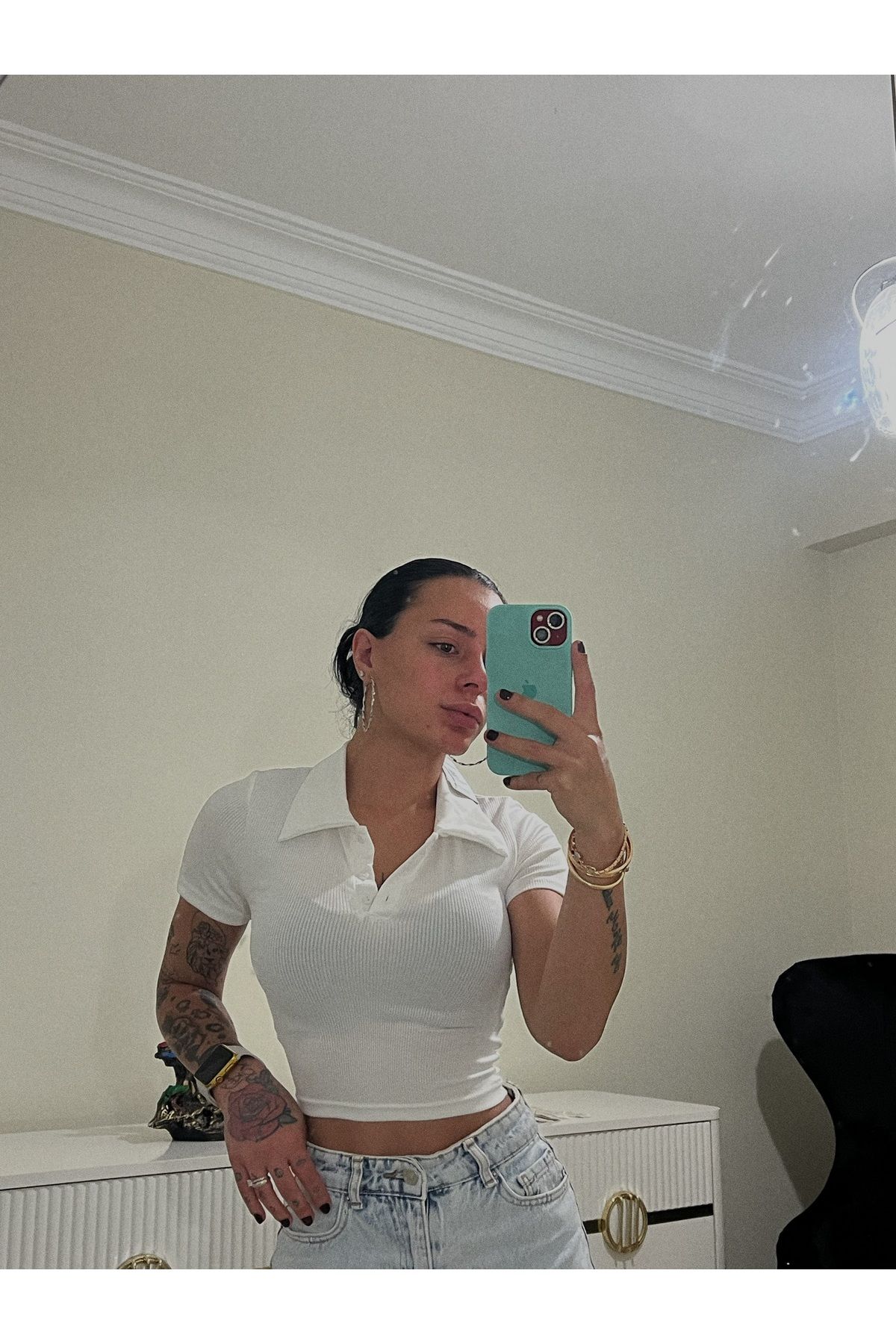 eseza tekstil POLO yaka crop